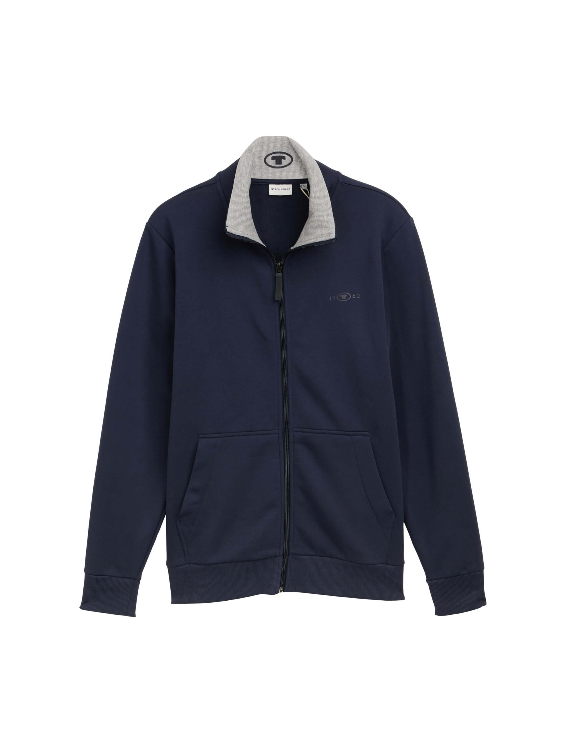 Sweat jacket with stand-up collar