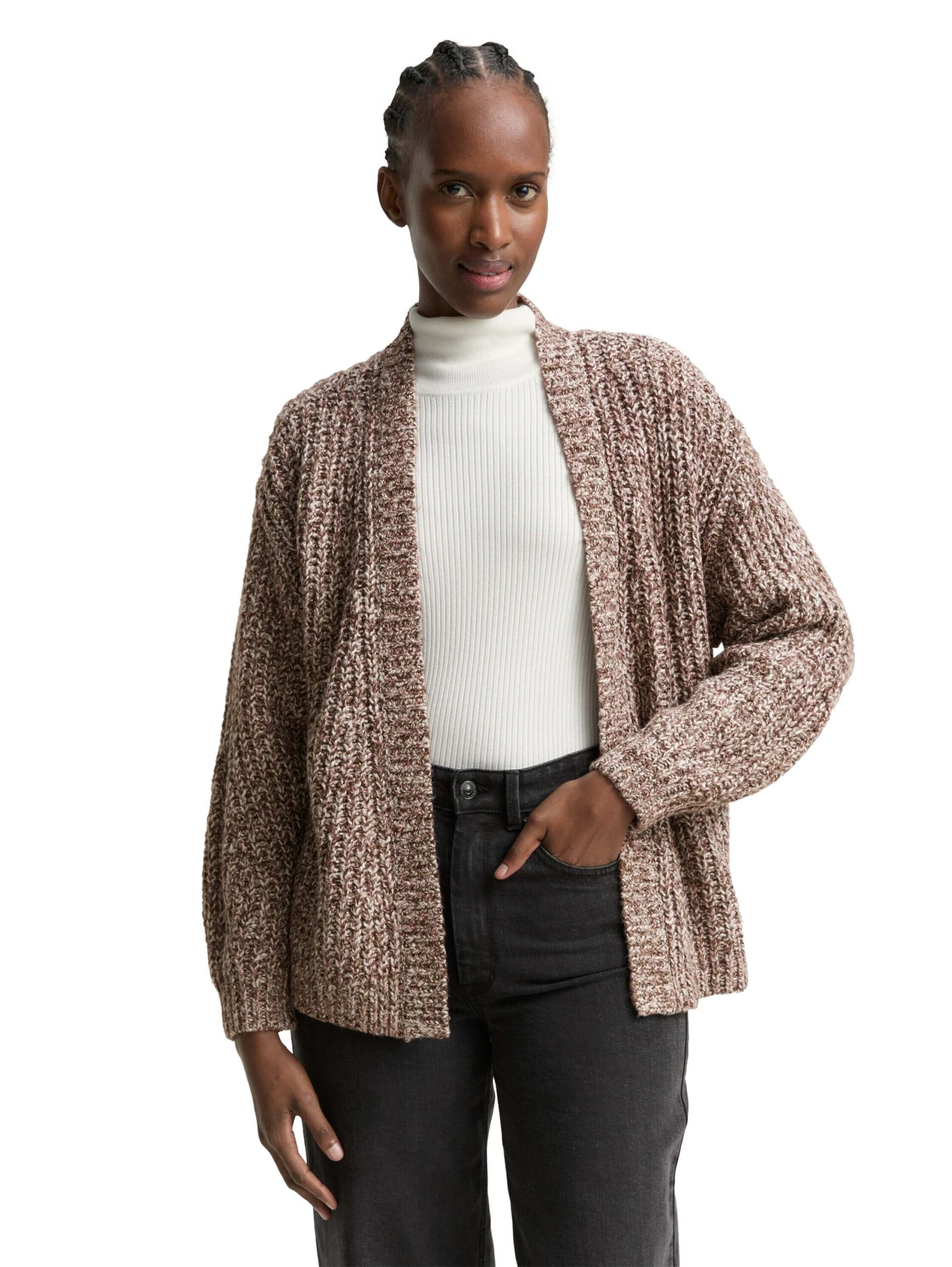 colored neps knit cardigan