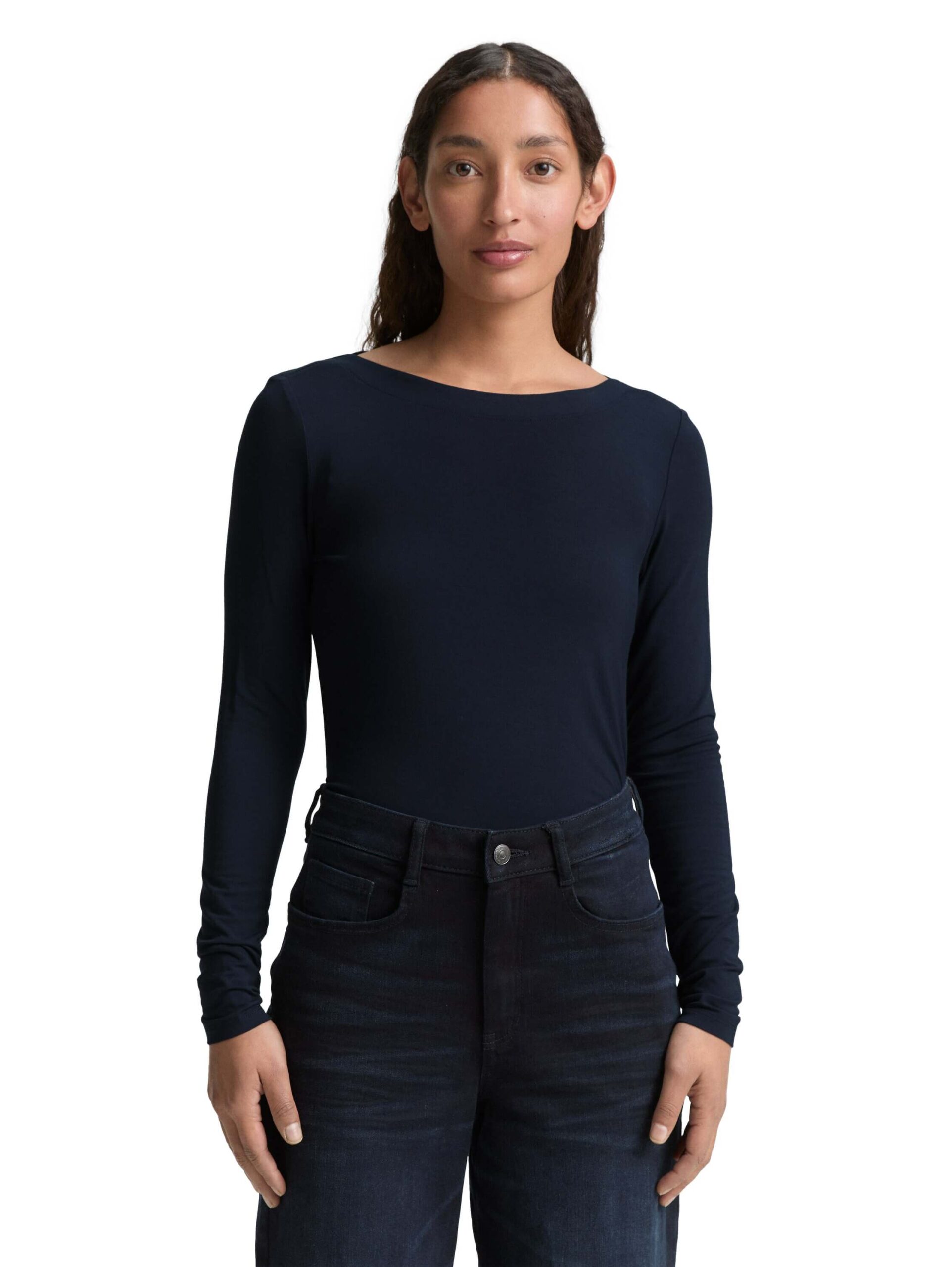 T-shirt soft boat neck