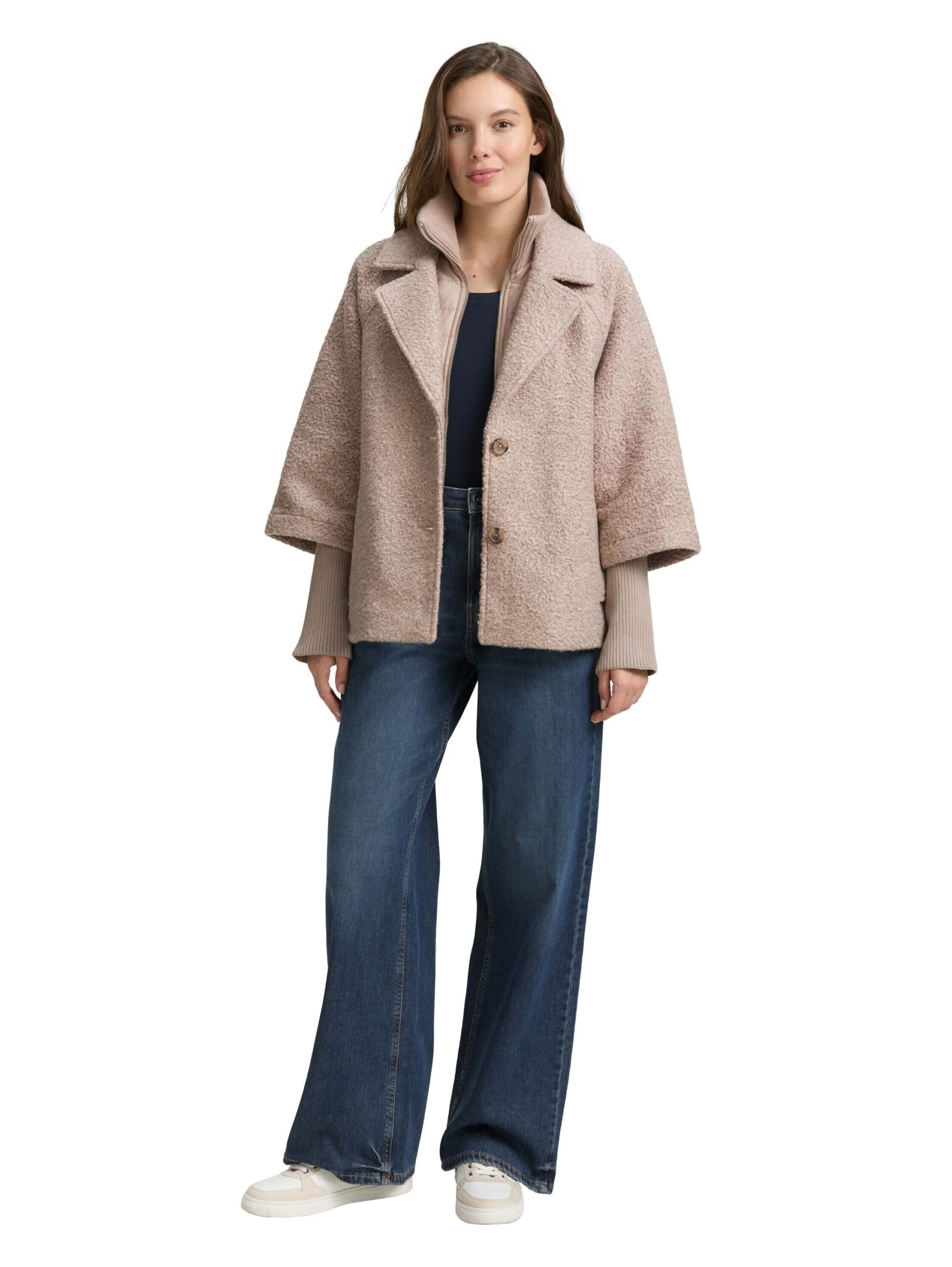 bouclé cape jacket
