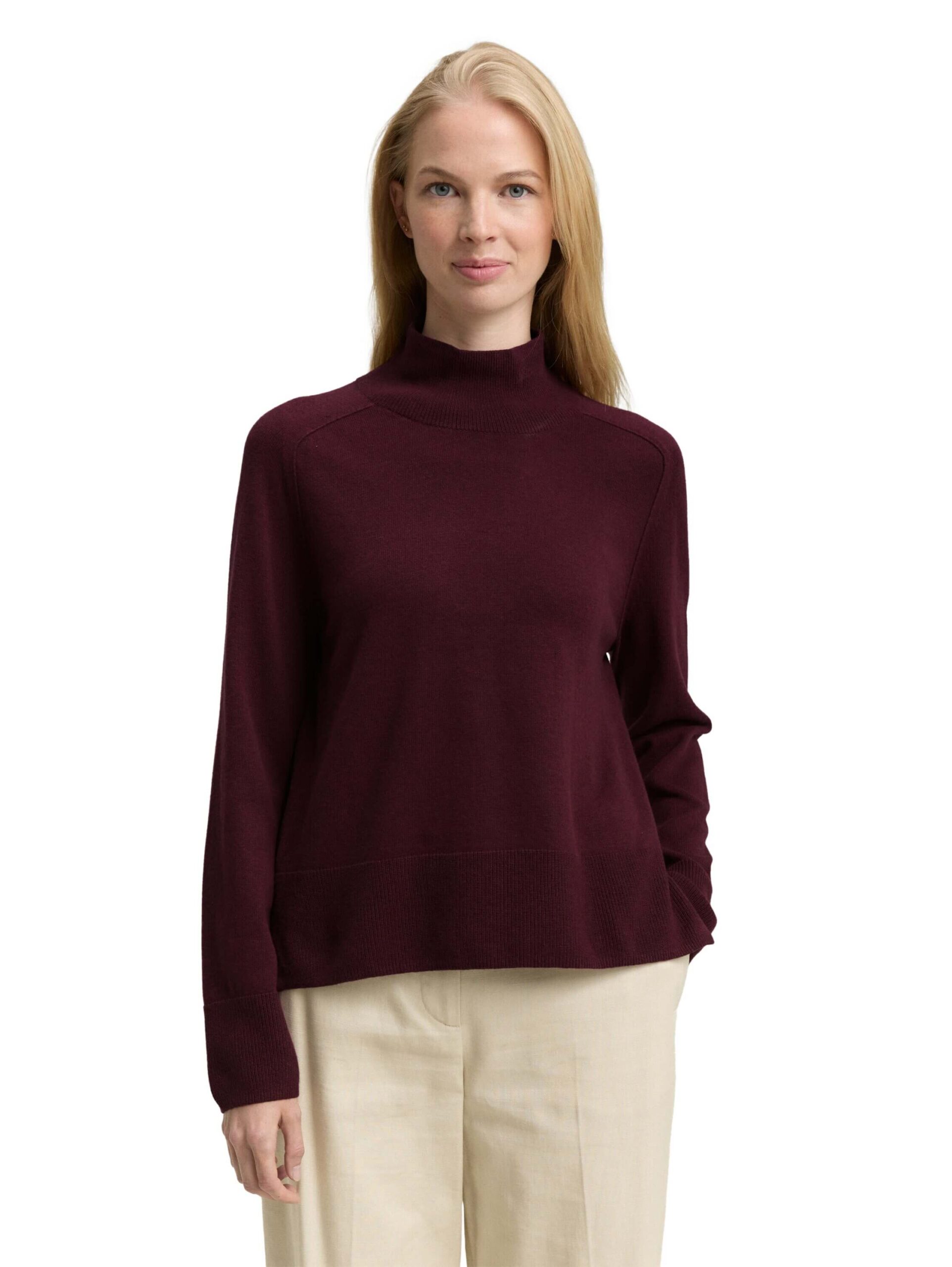 knit pullover with saddle shoulder