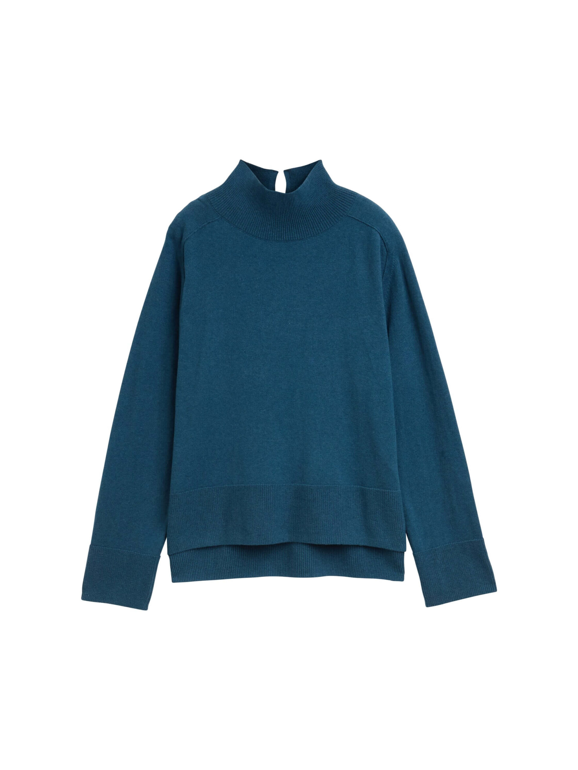 knit pullover with saddle shoulder