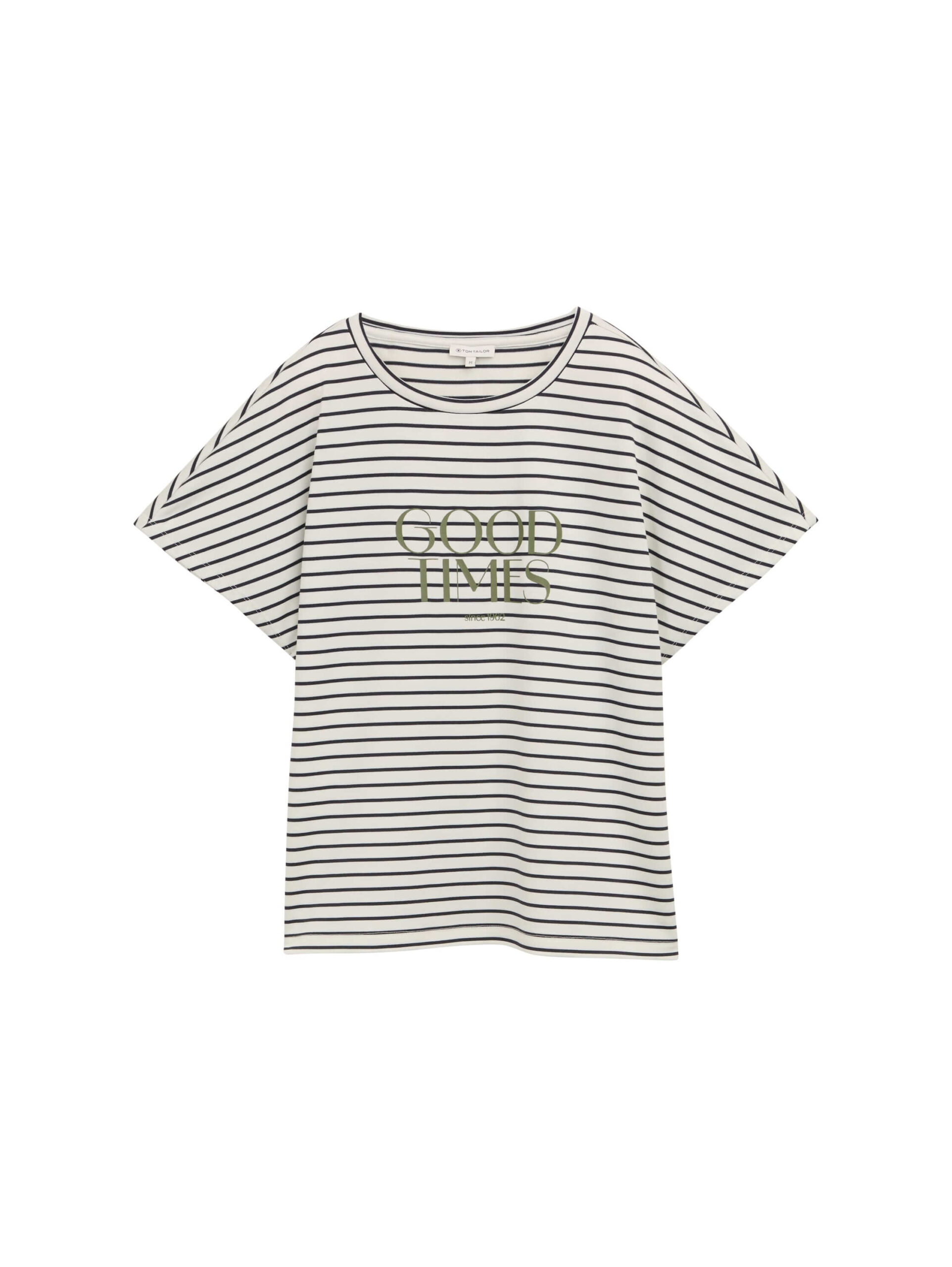 T-shirt striped with print