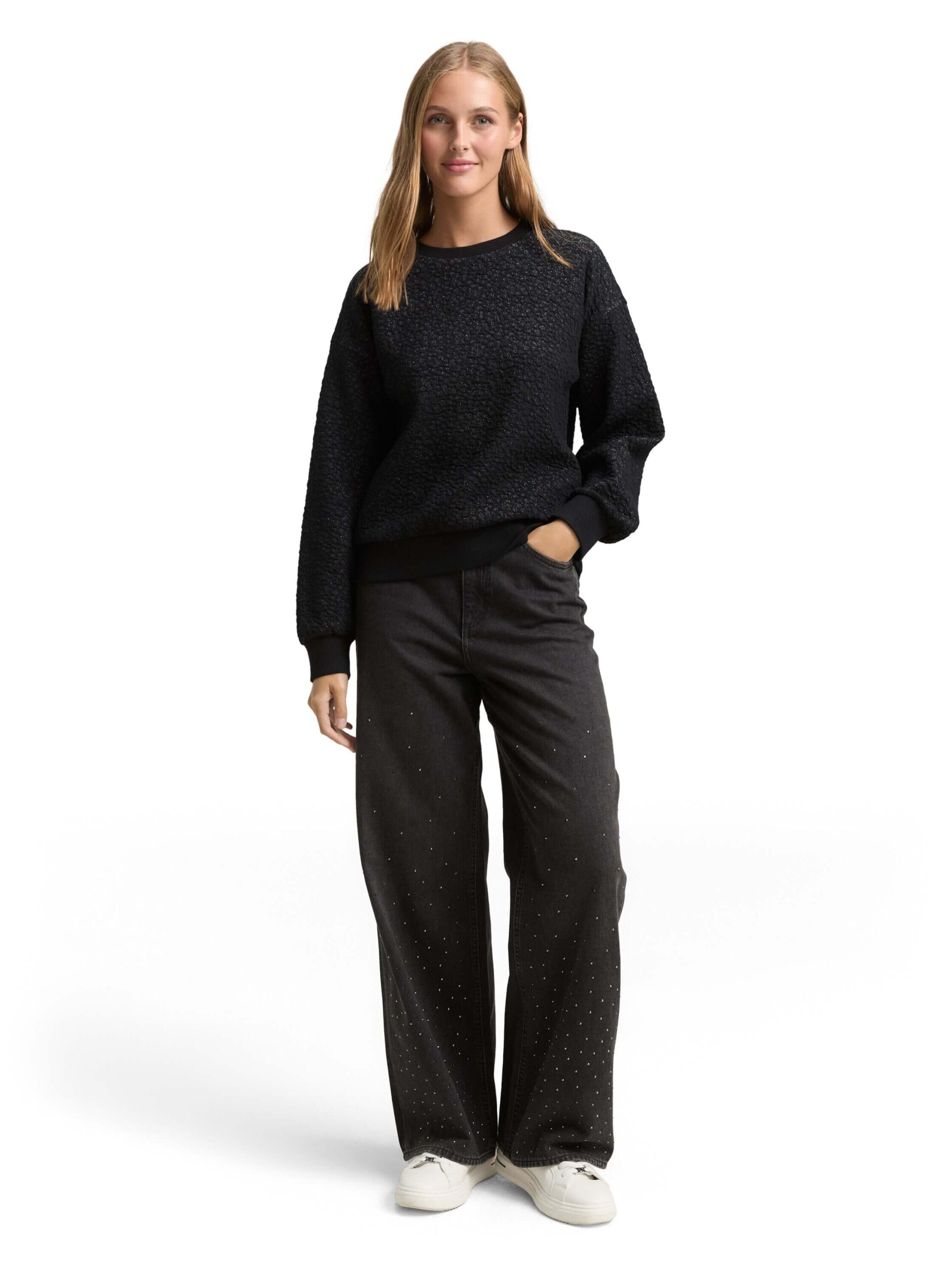 structured lurex sweatshirt