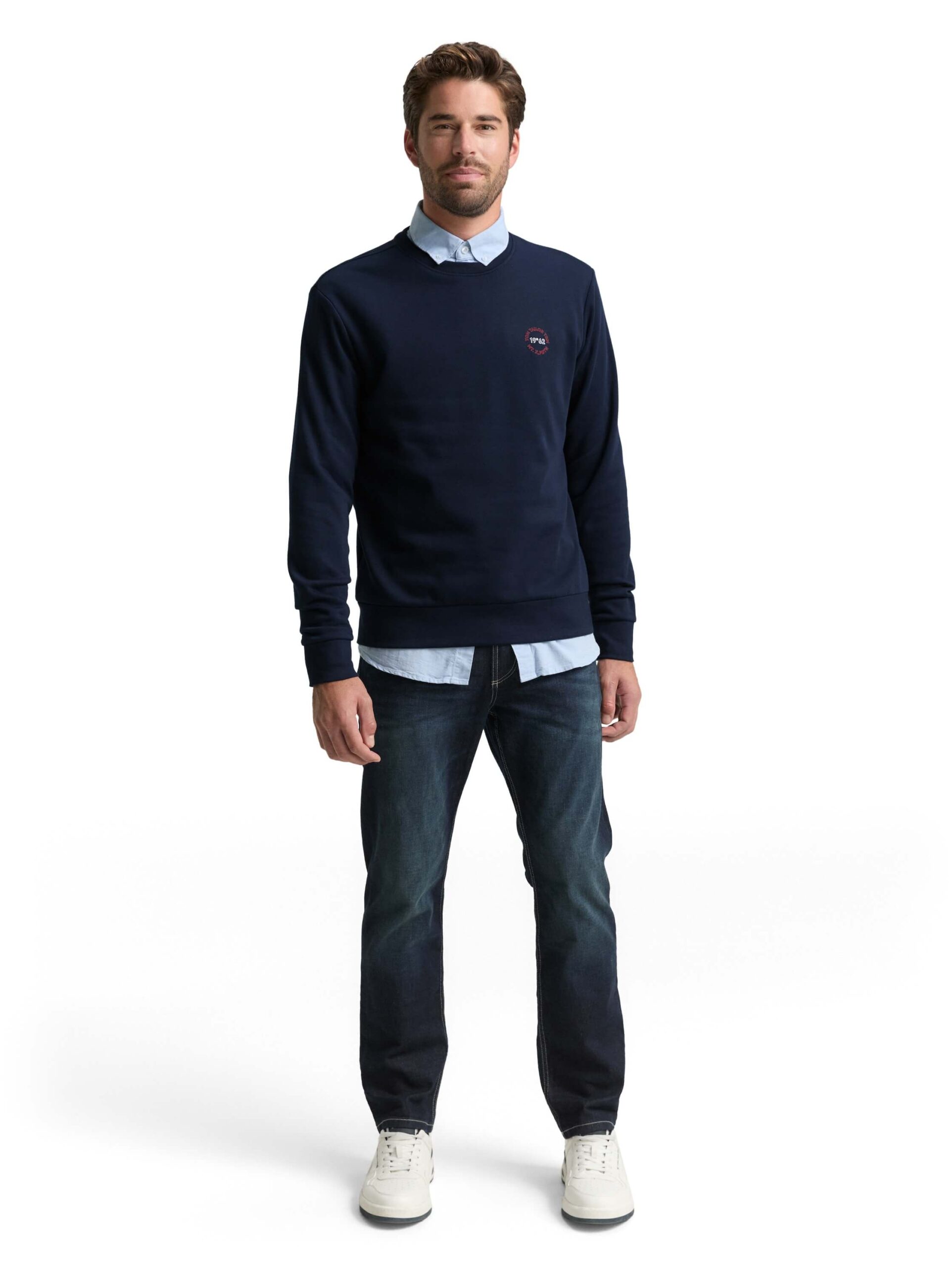 printed crew neck sweater