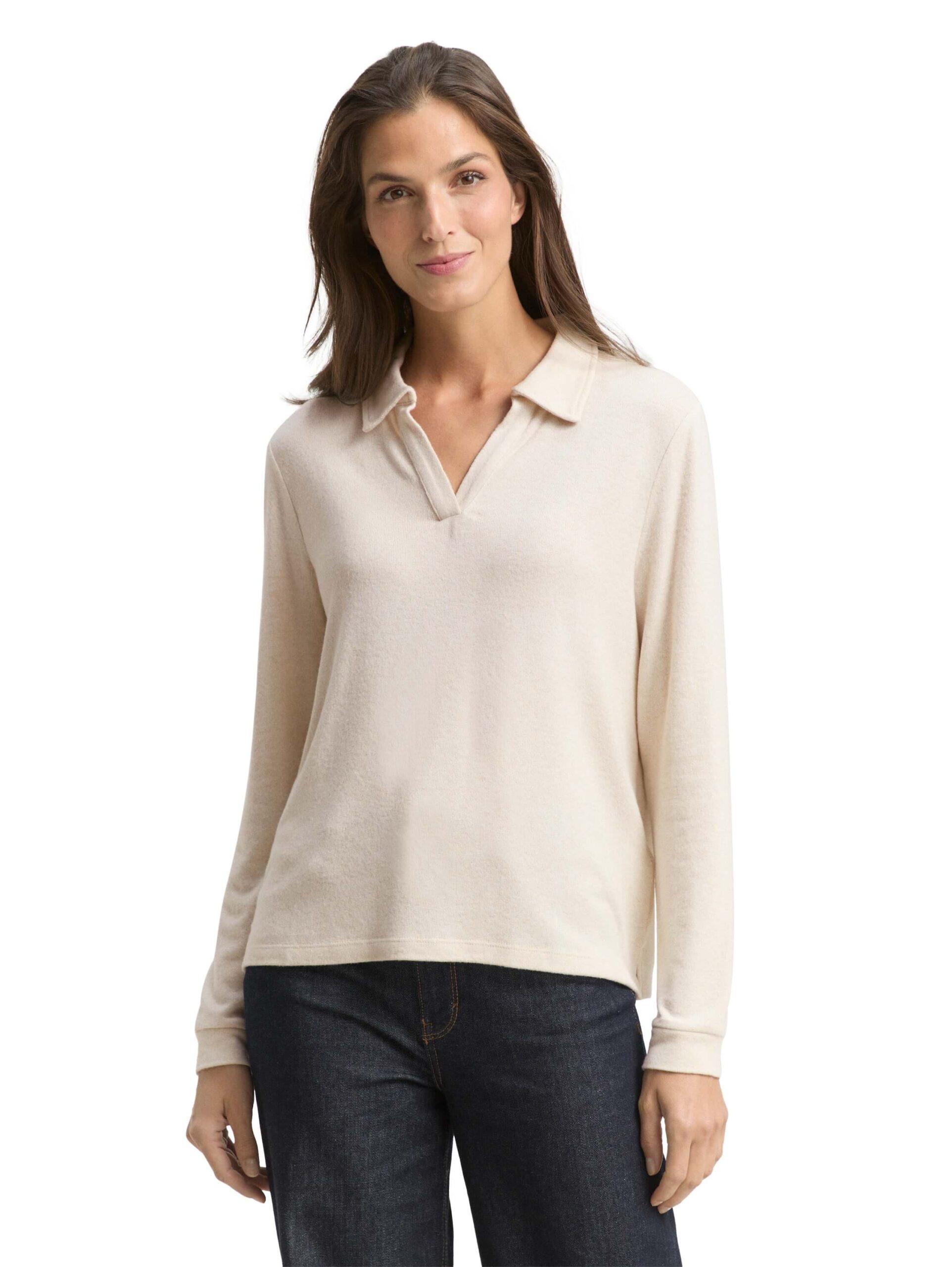 T-shirt cosy polo collar