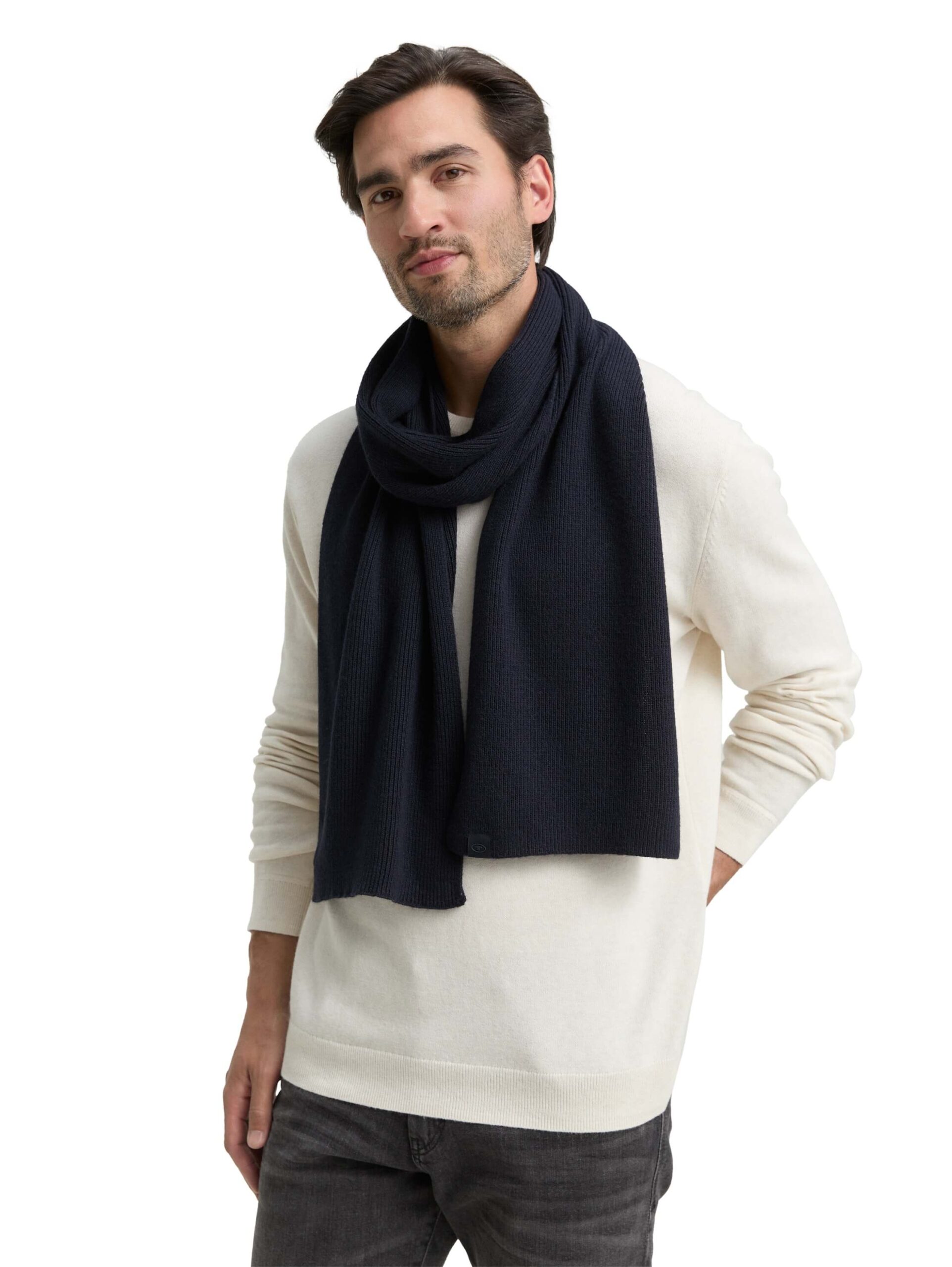 cosy knitted wool blend scarf