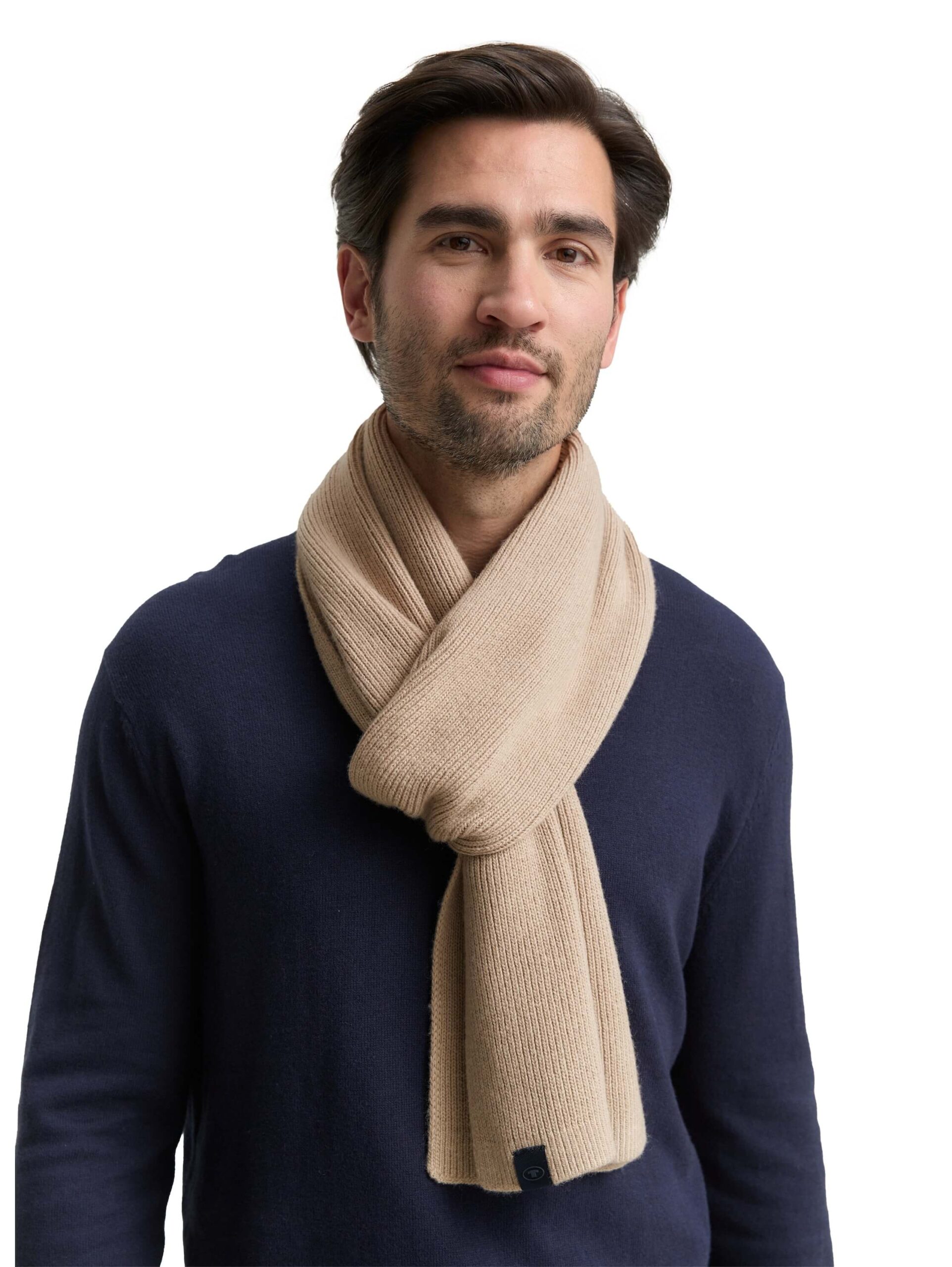 cosy knitted wool blend scarf
