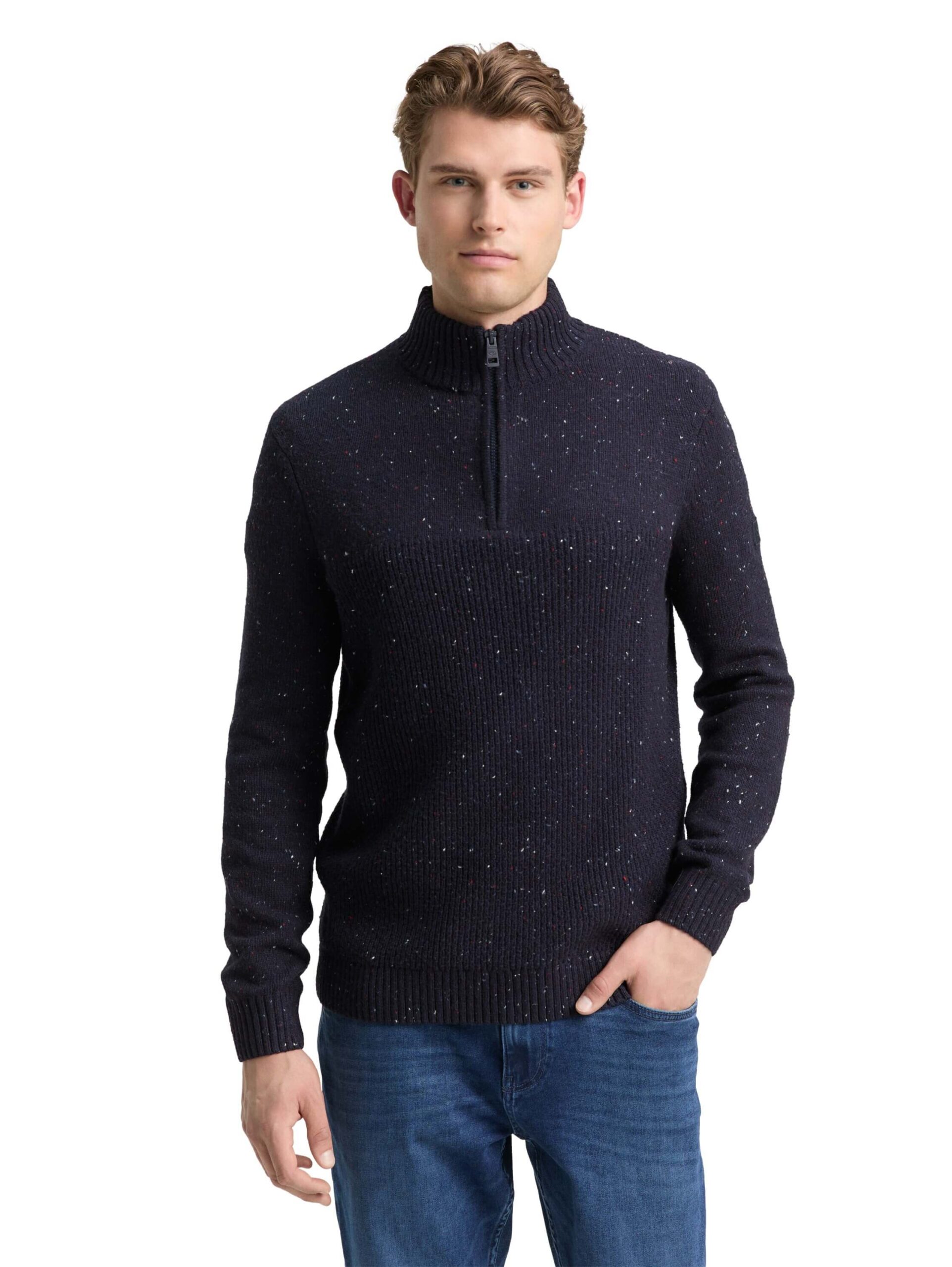 structured mix knit troyer