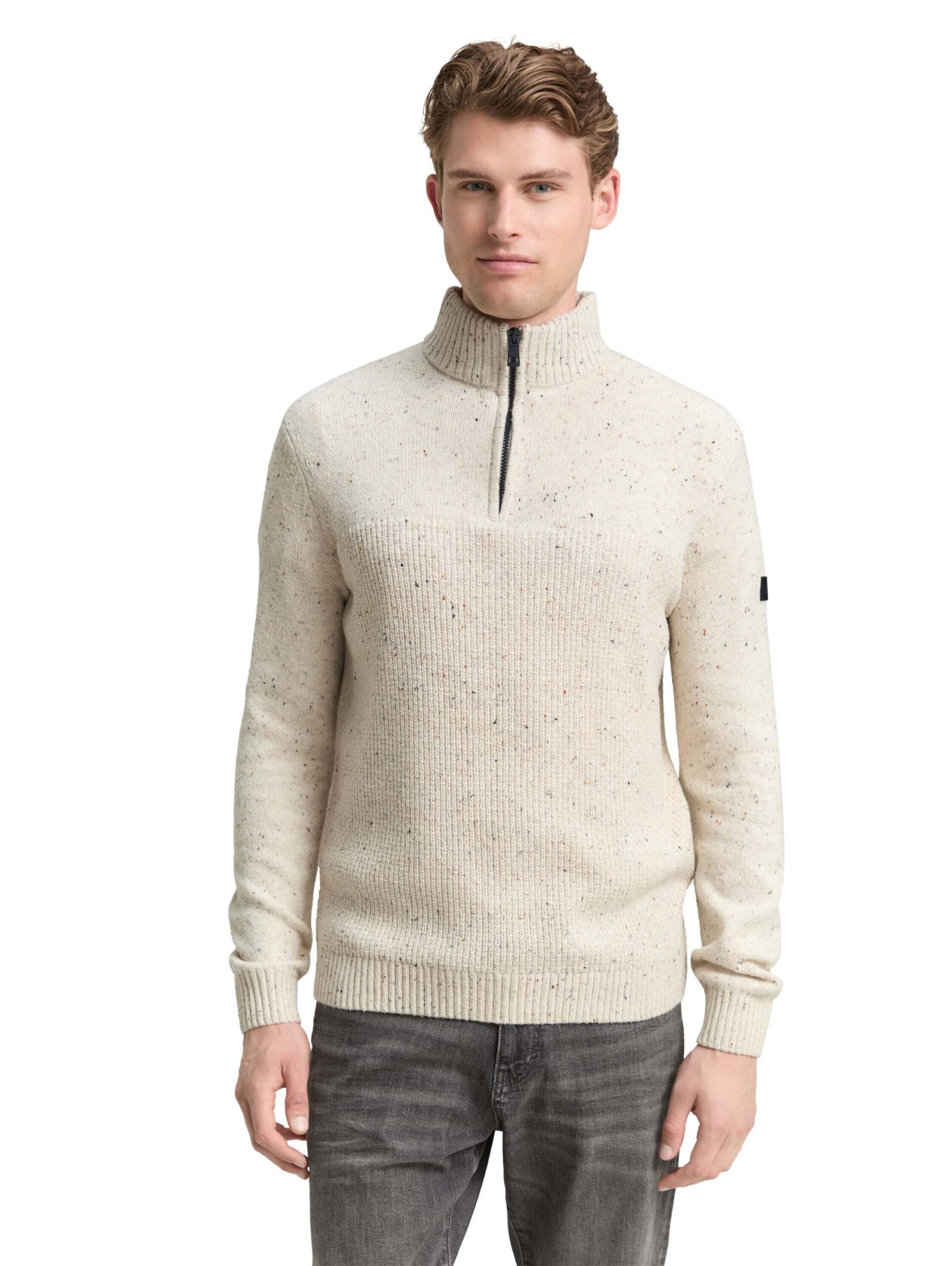 structured mix knit troyer