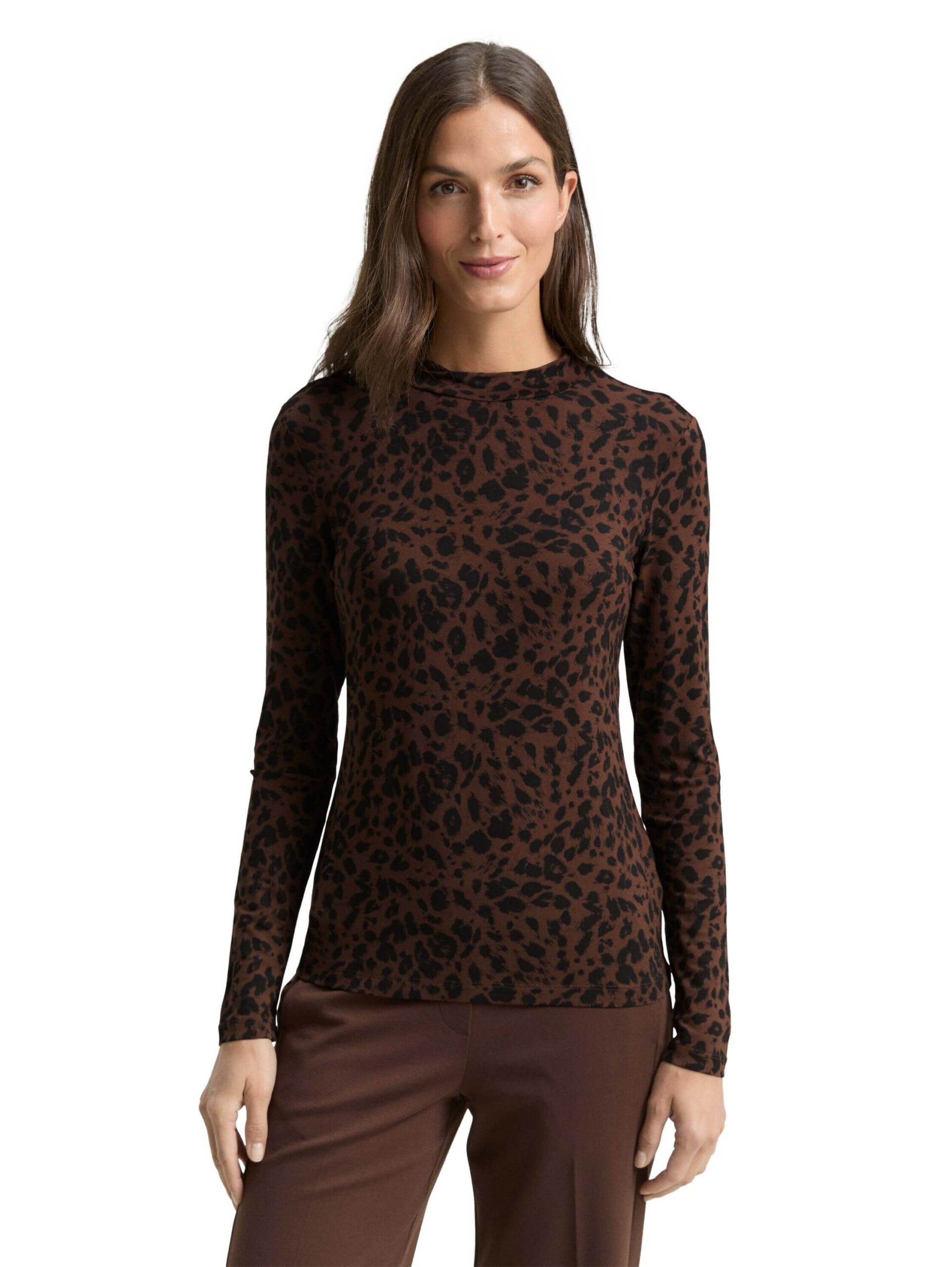 T-shirt mock neck alloverprint