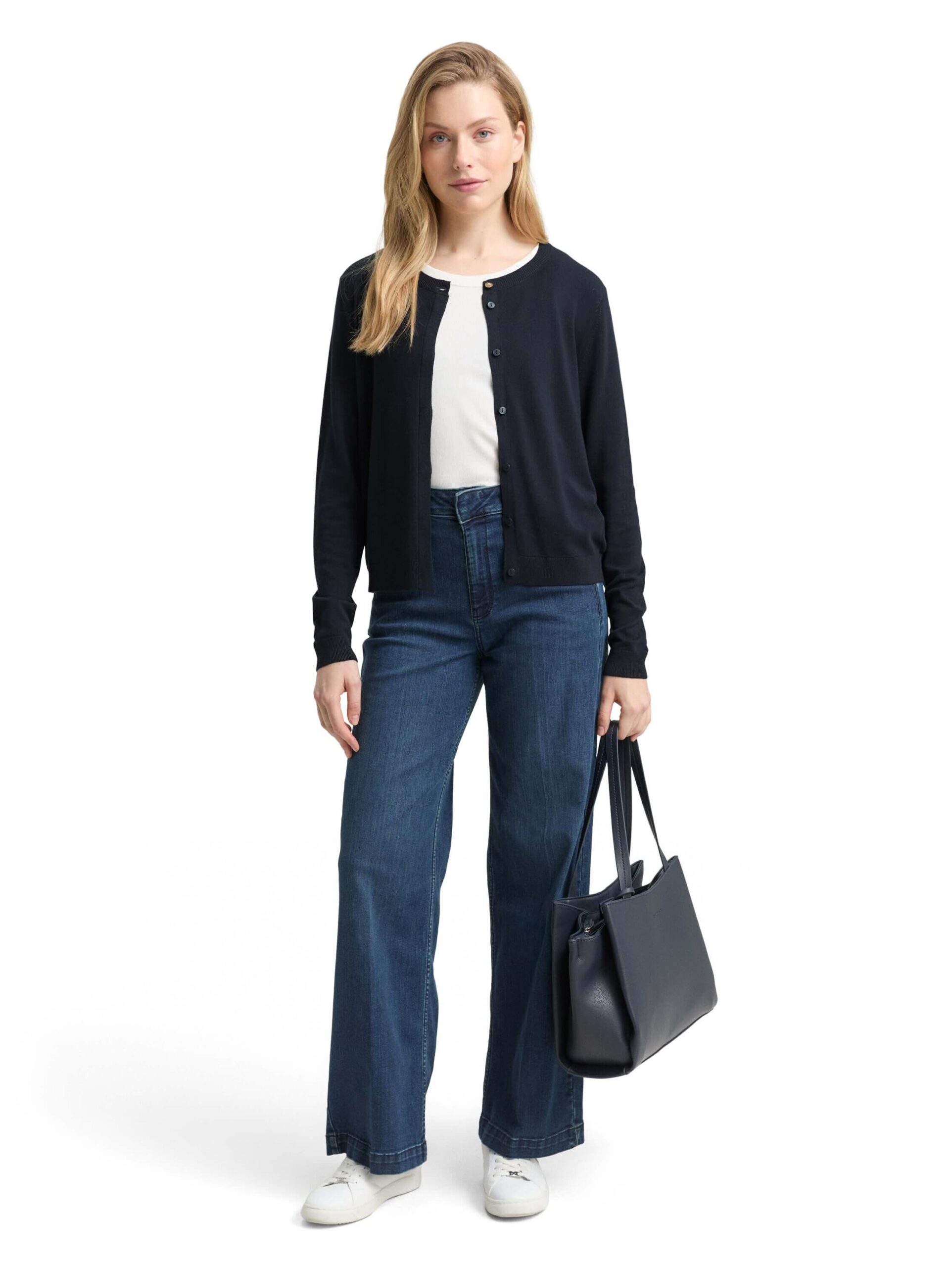 knit cardigan with button detail