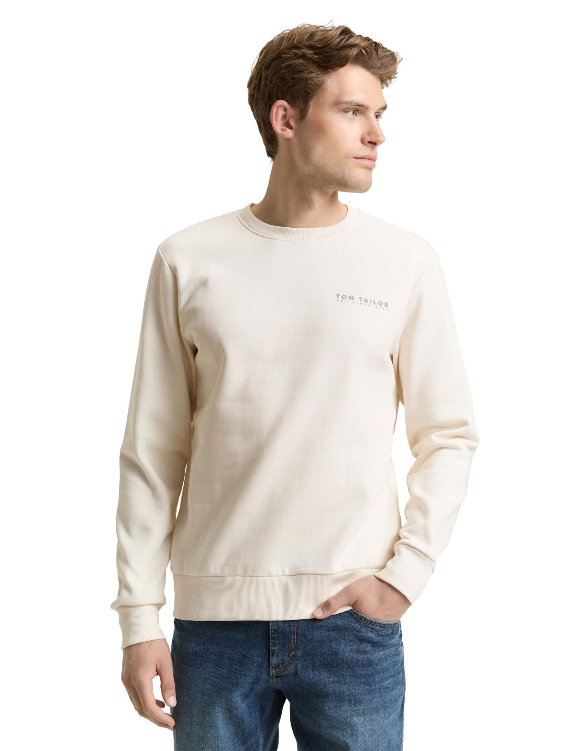 printed crew neck sweater
