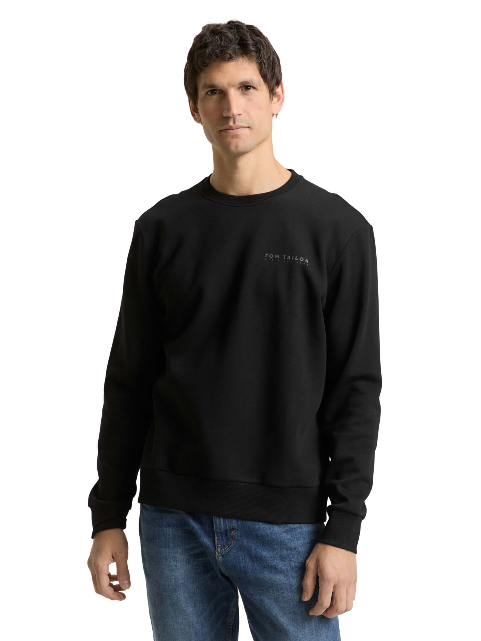 printed crew neck sweater