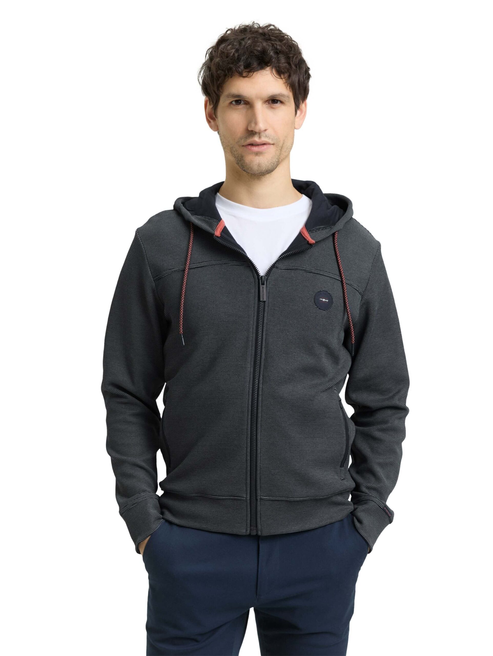 structured hoodie sweat jacket