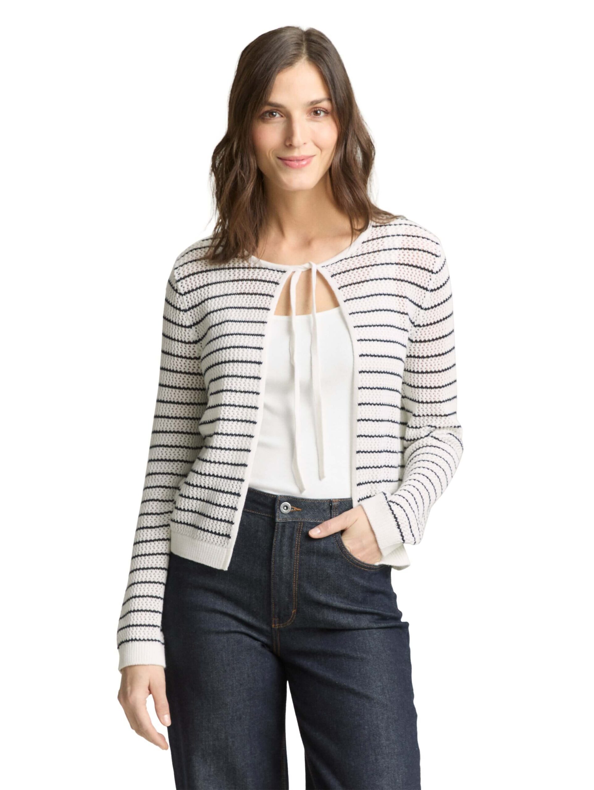 knit open structure cardigan