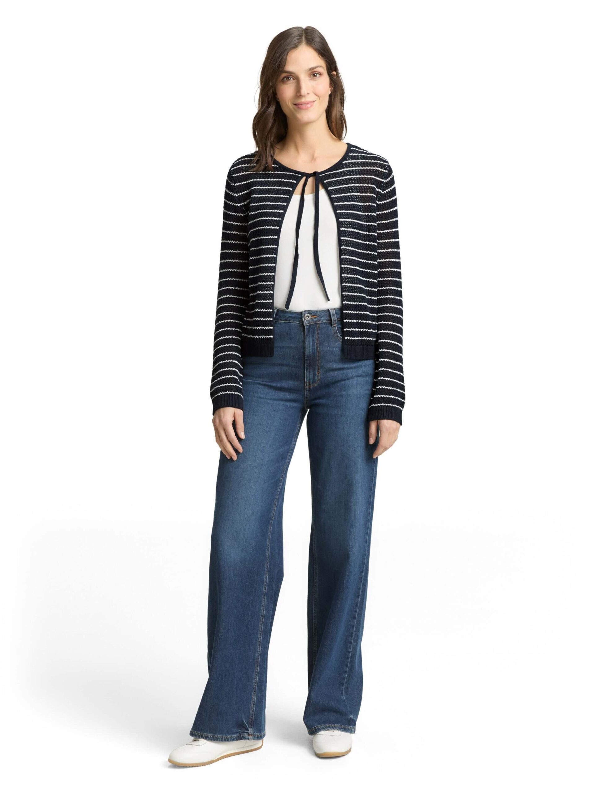 knit open structure cardigan