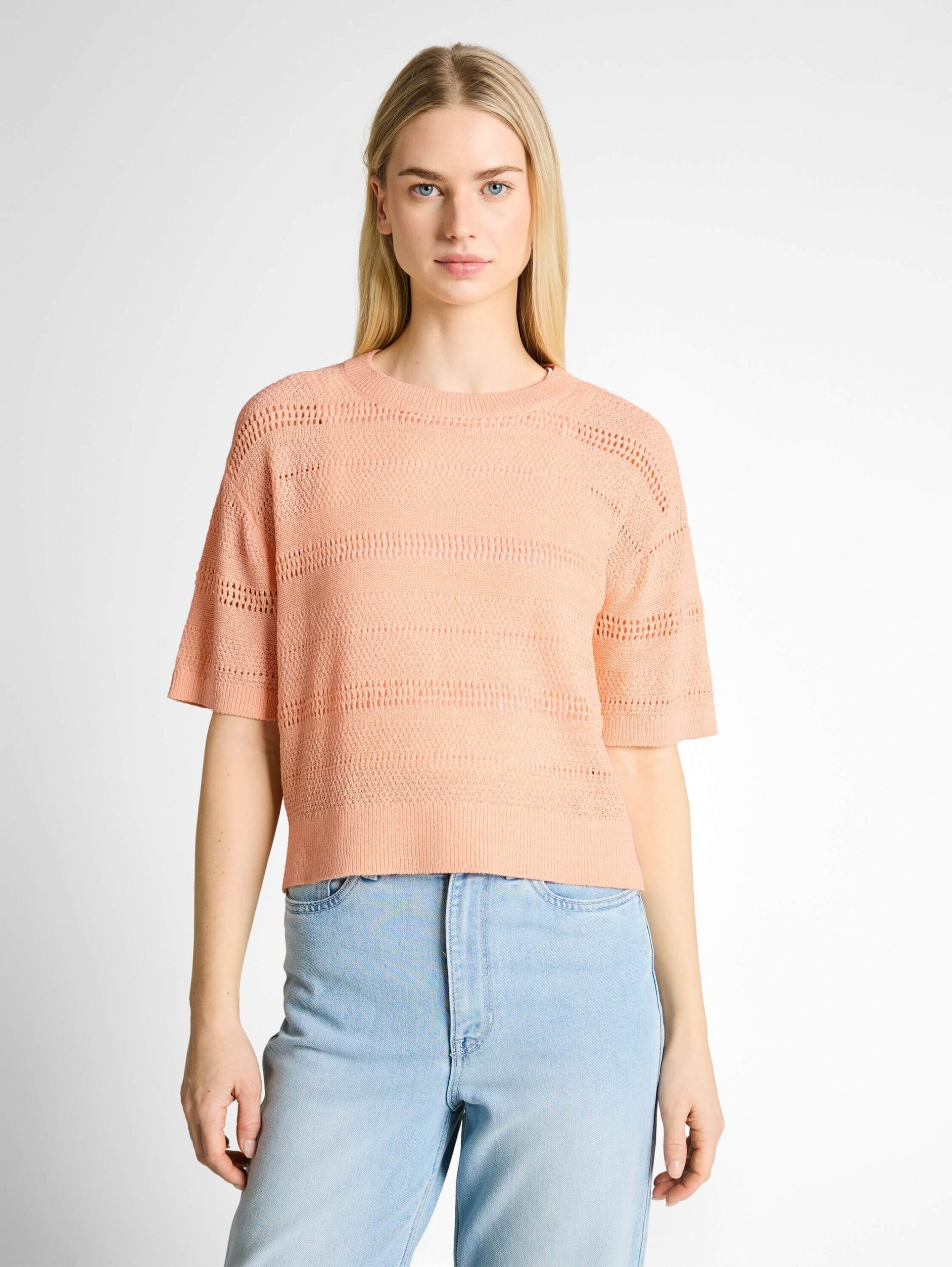 knit open structure pullover