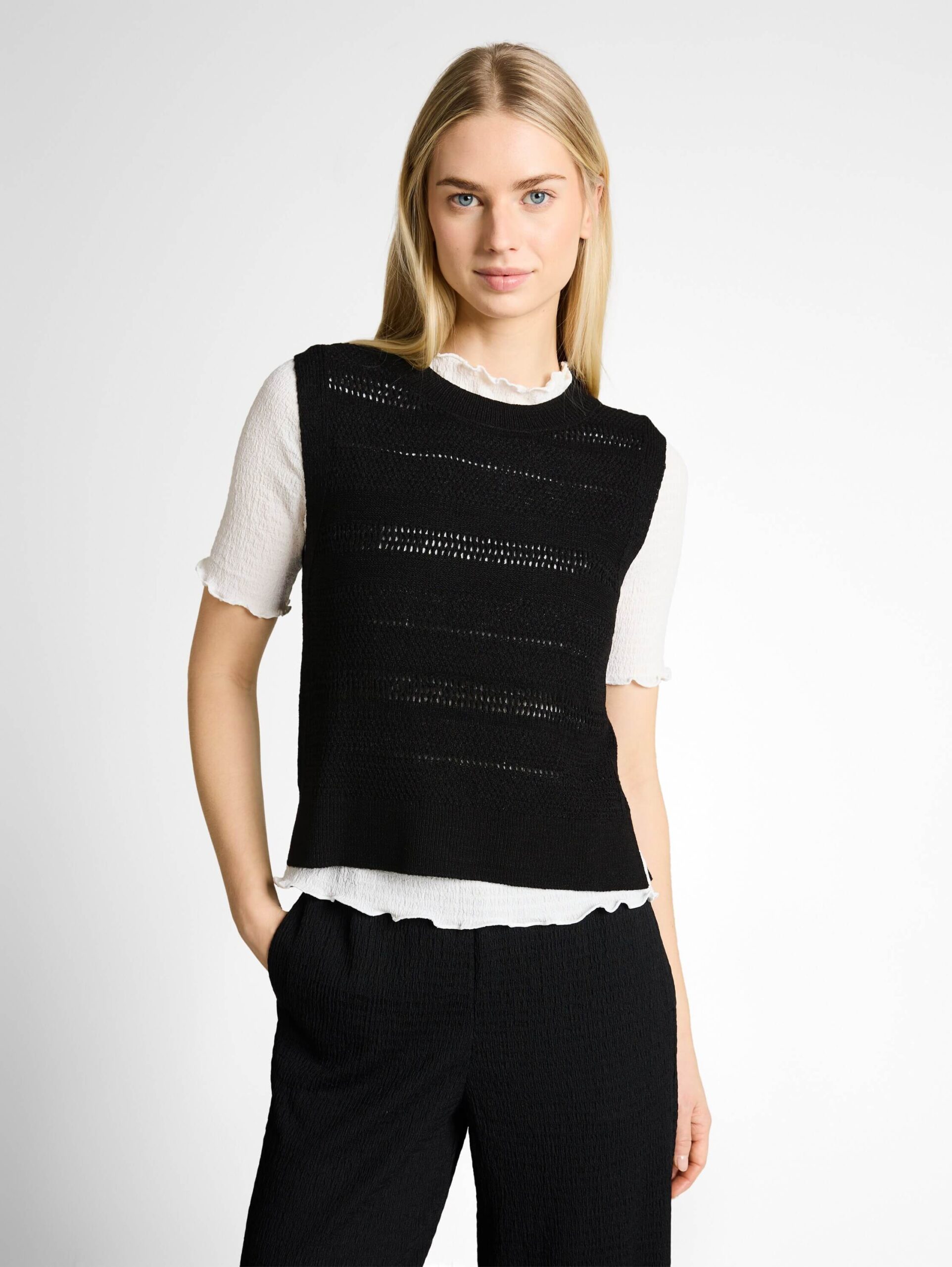 knit open structure vest