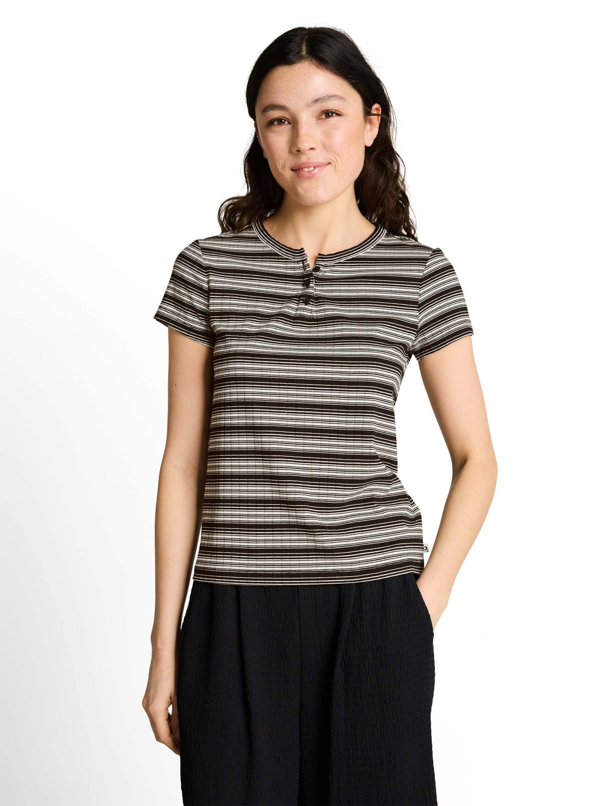 striped henley T-shirt