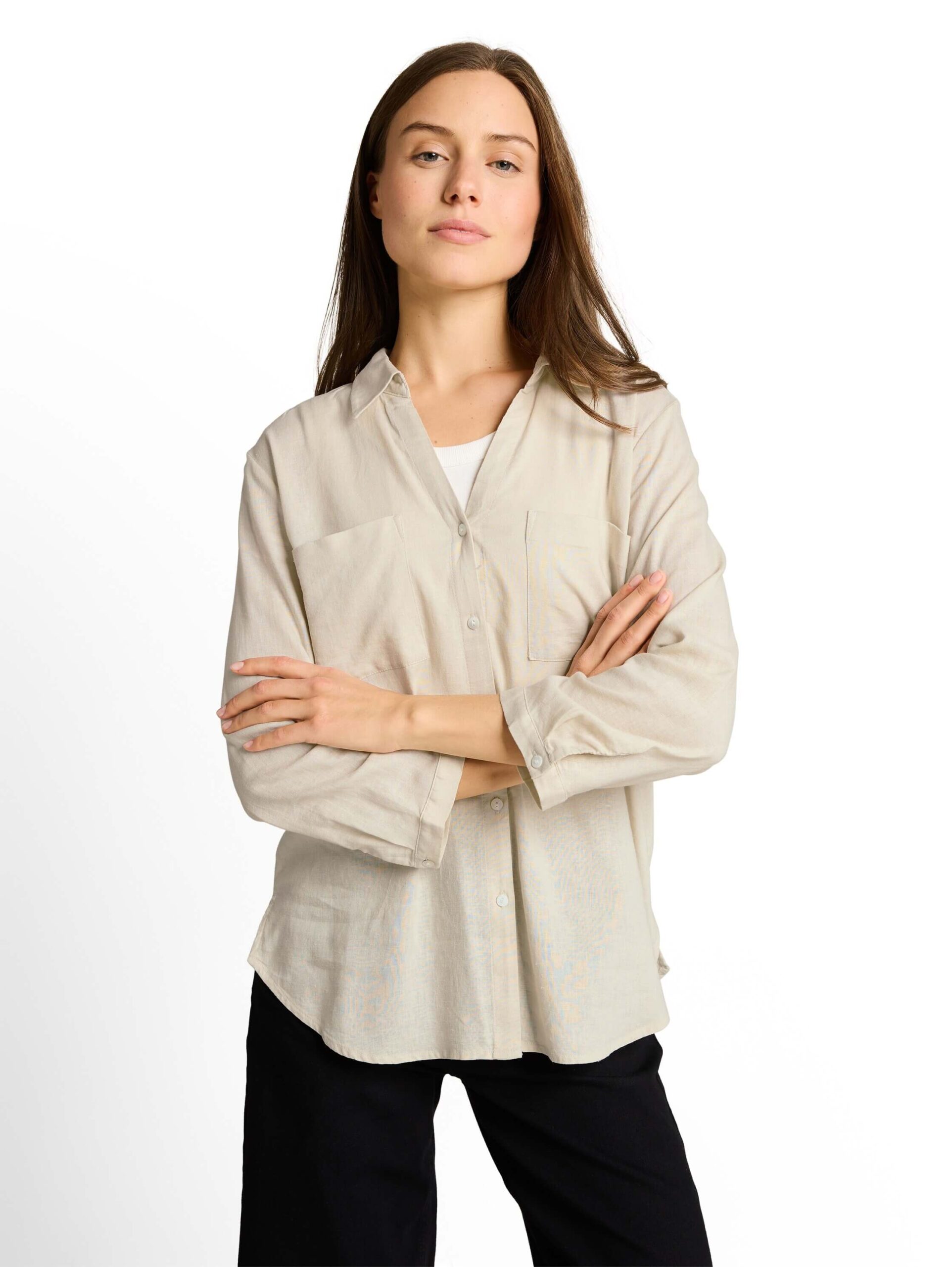 blouse shirt with linen