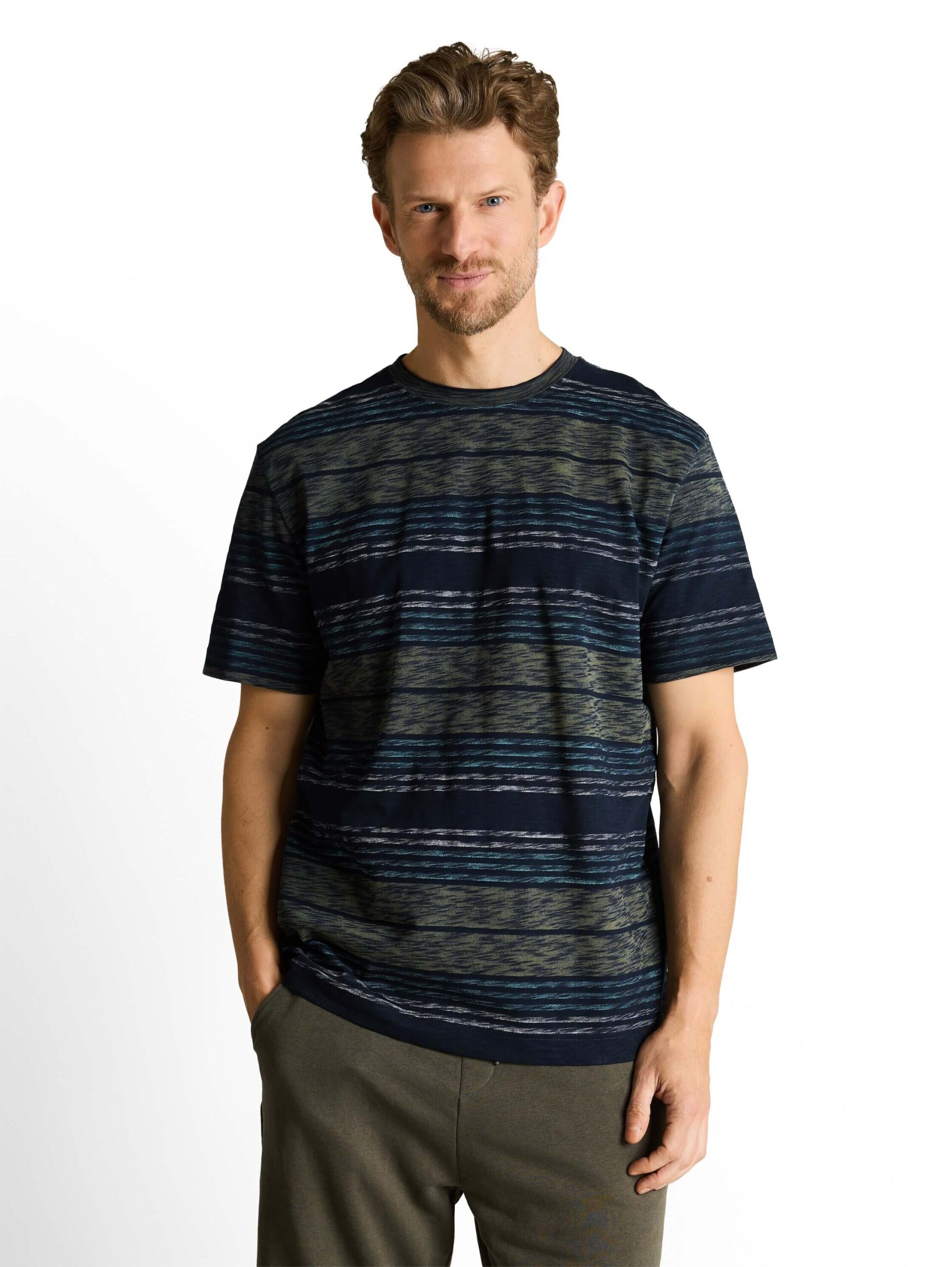 inside printed stripe t-shirt