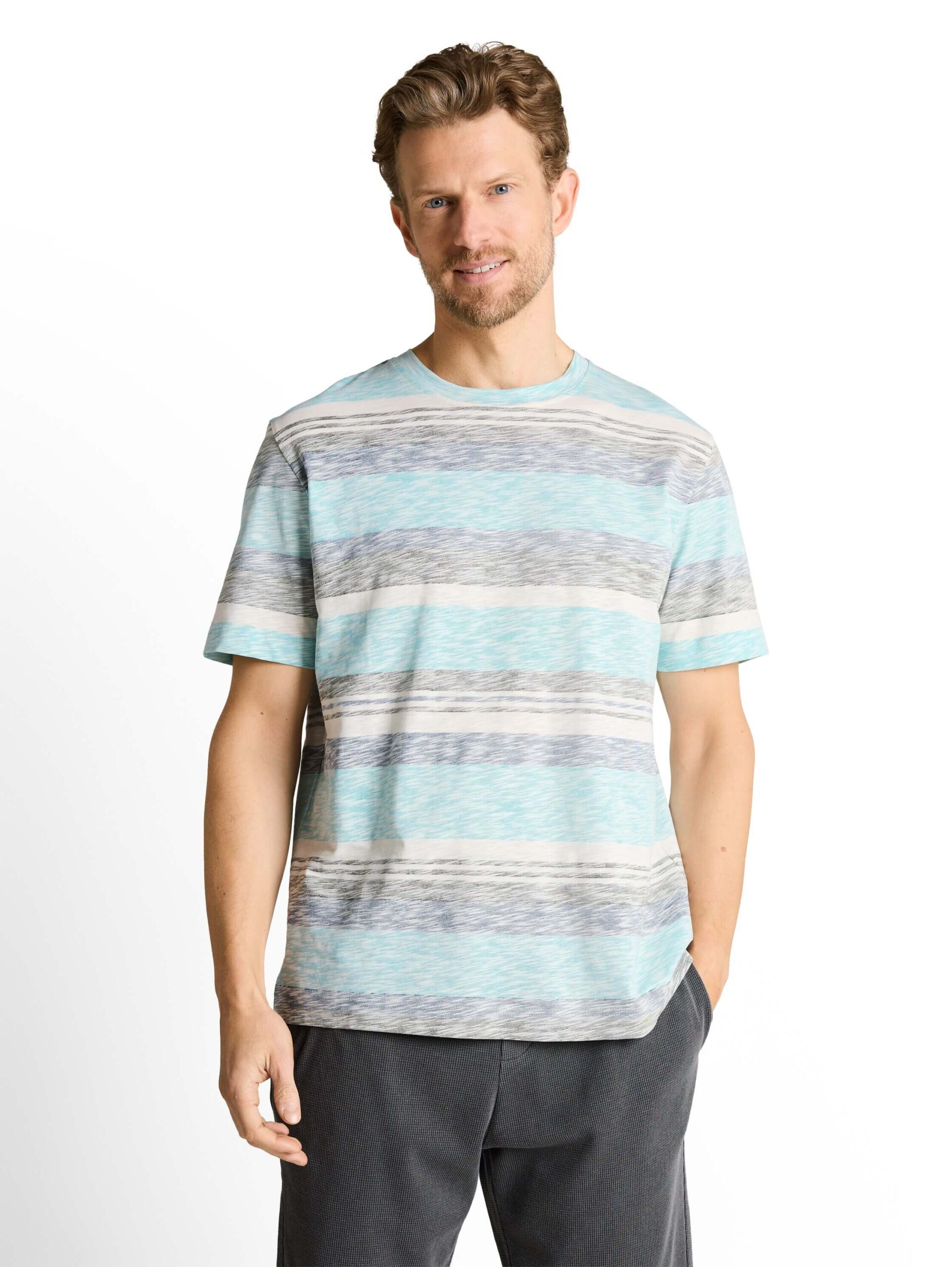 inside printed stripe t-shirt