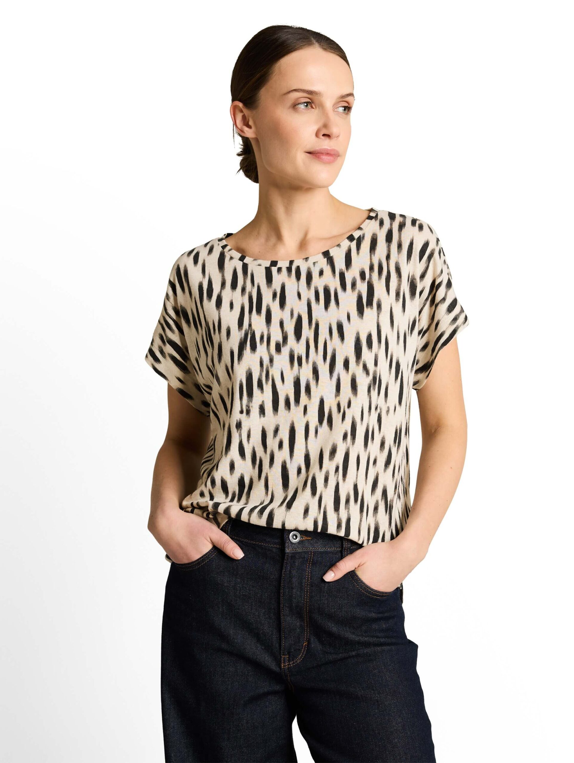T-shirt crew neck linen