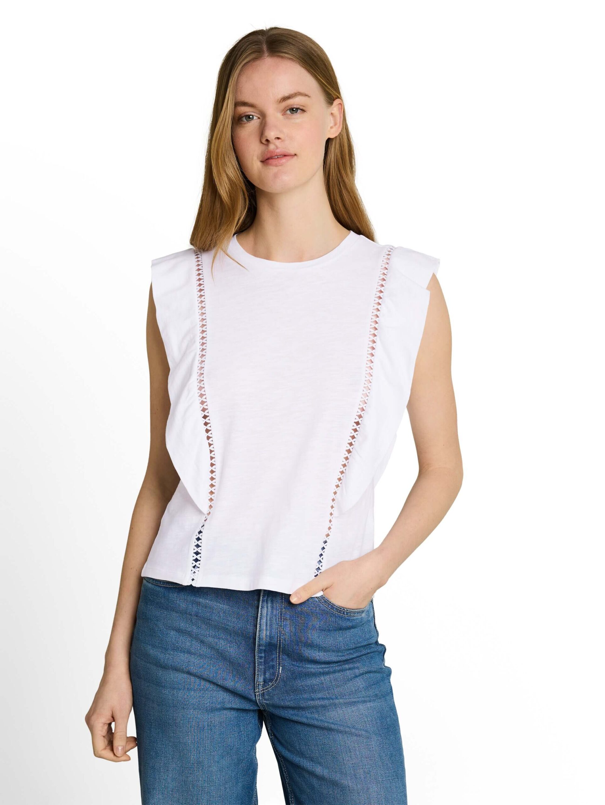T-shirt with with volant detail