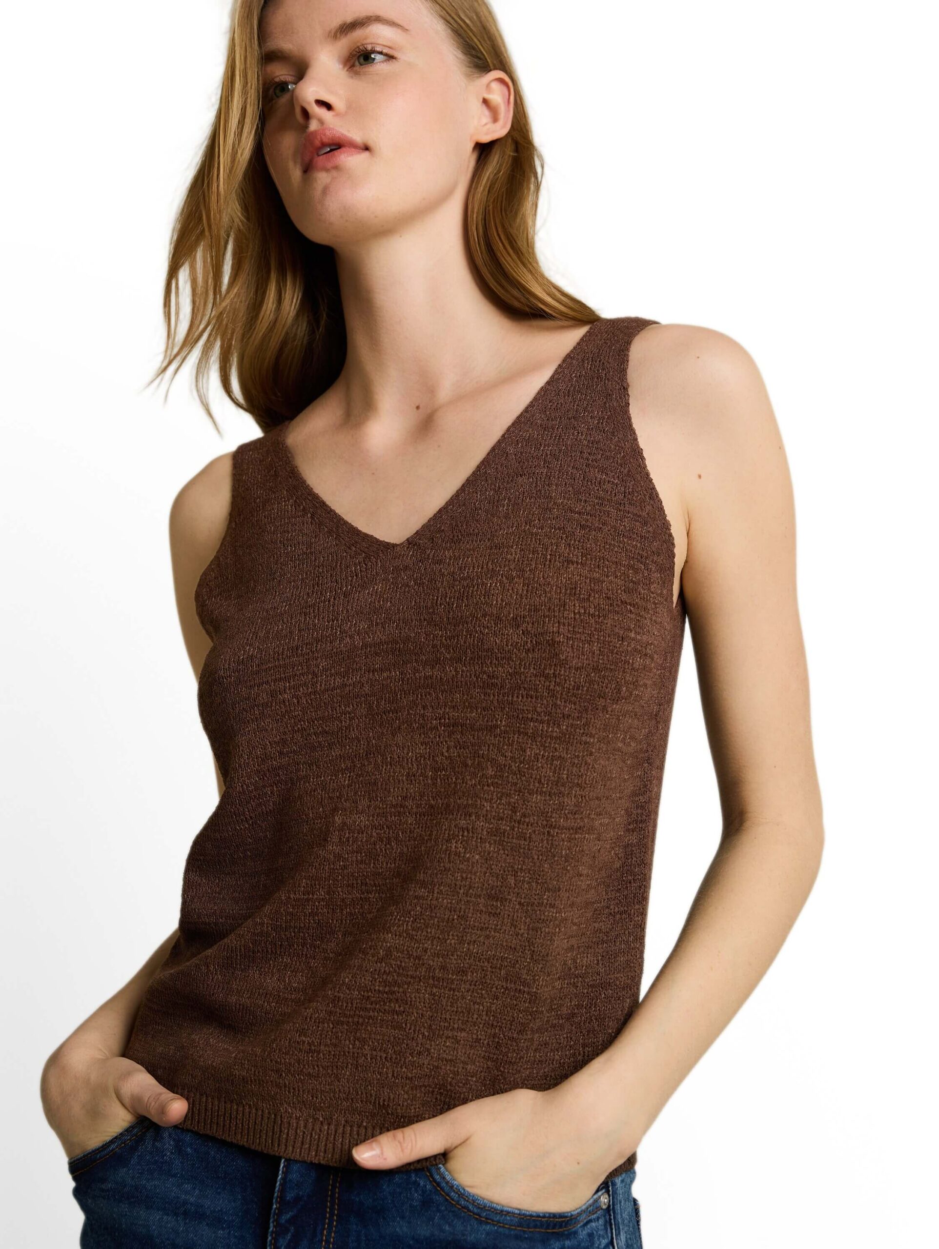 knit top with v-neck
