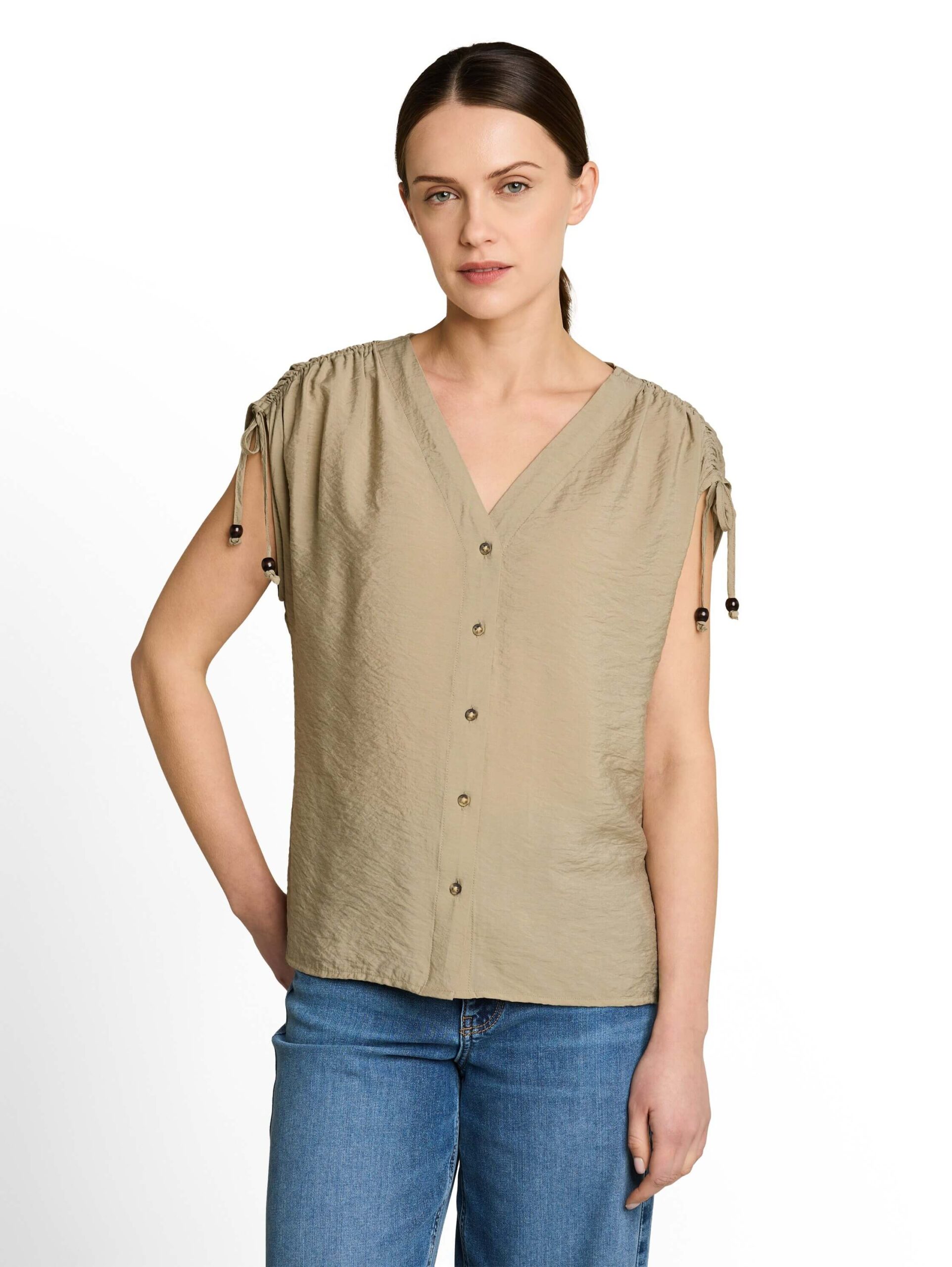 blouse top with gathering