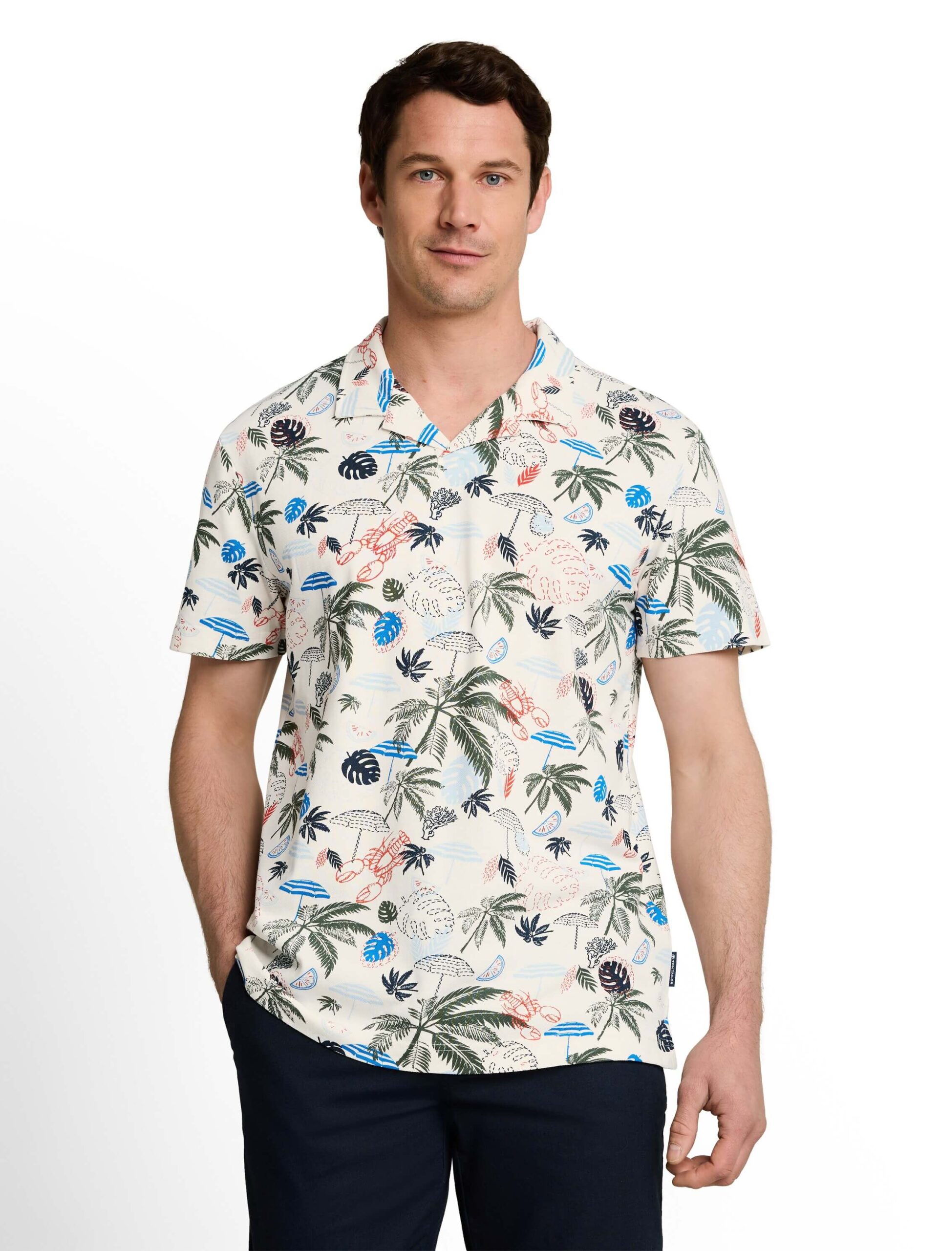 allover printed polo