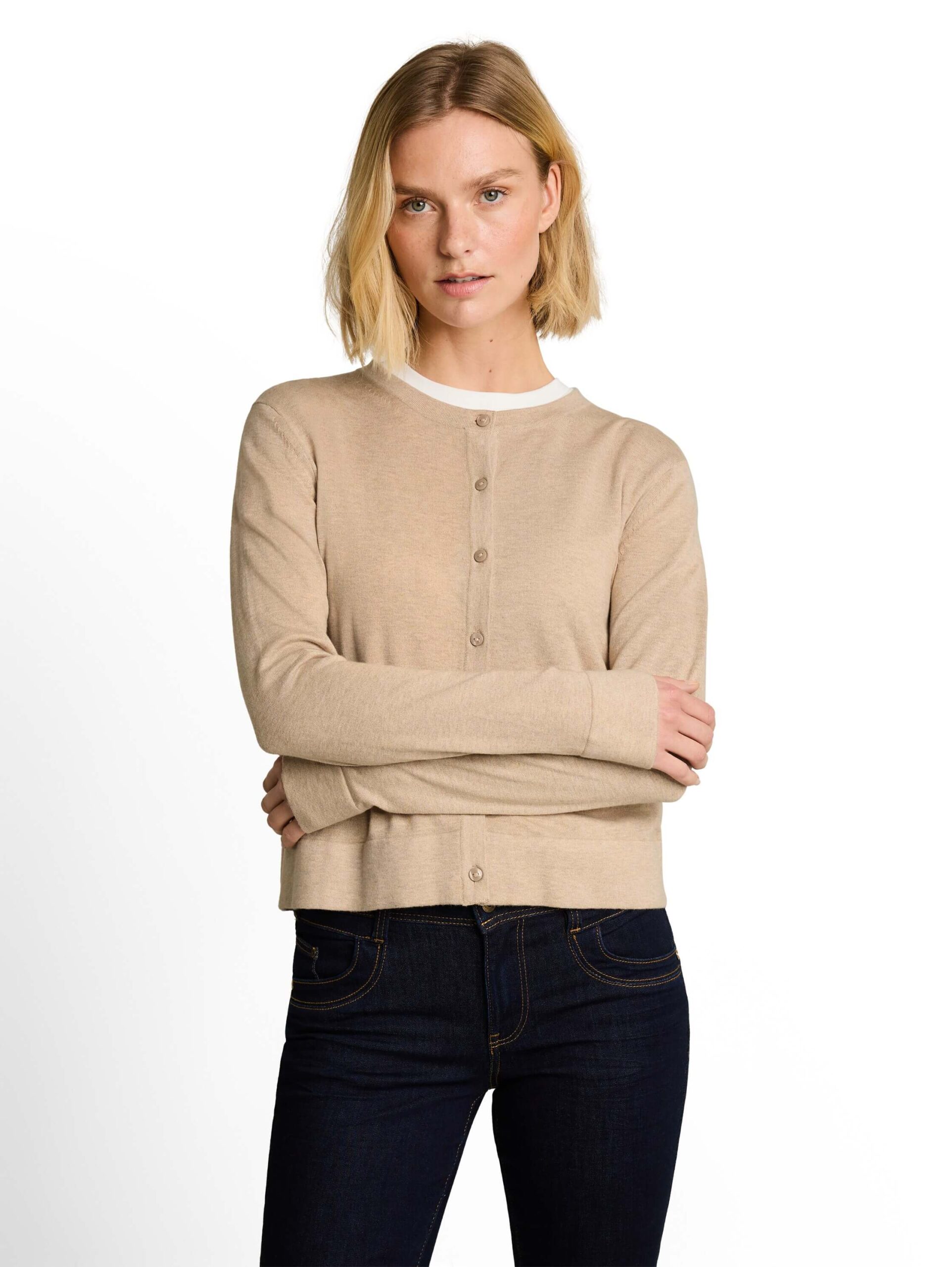 Knit silk blend cardigan