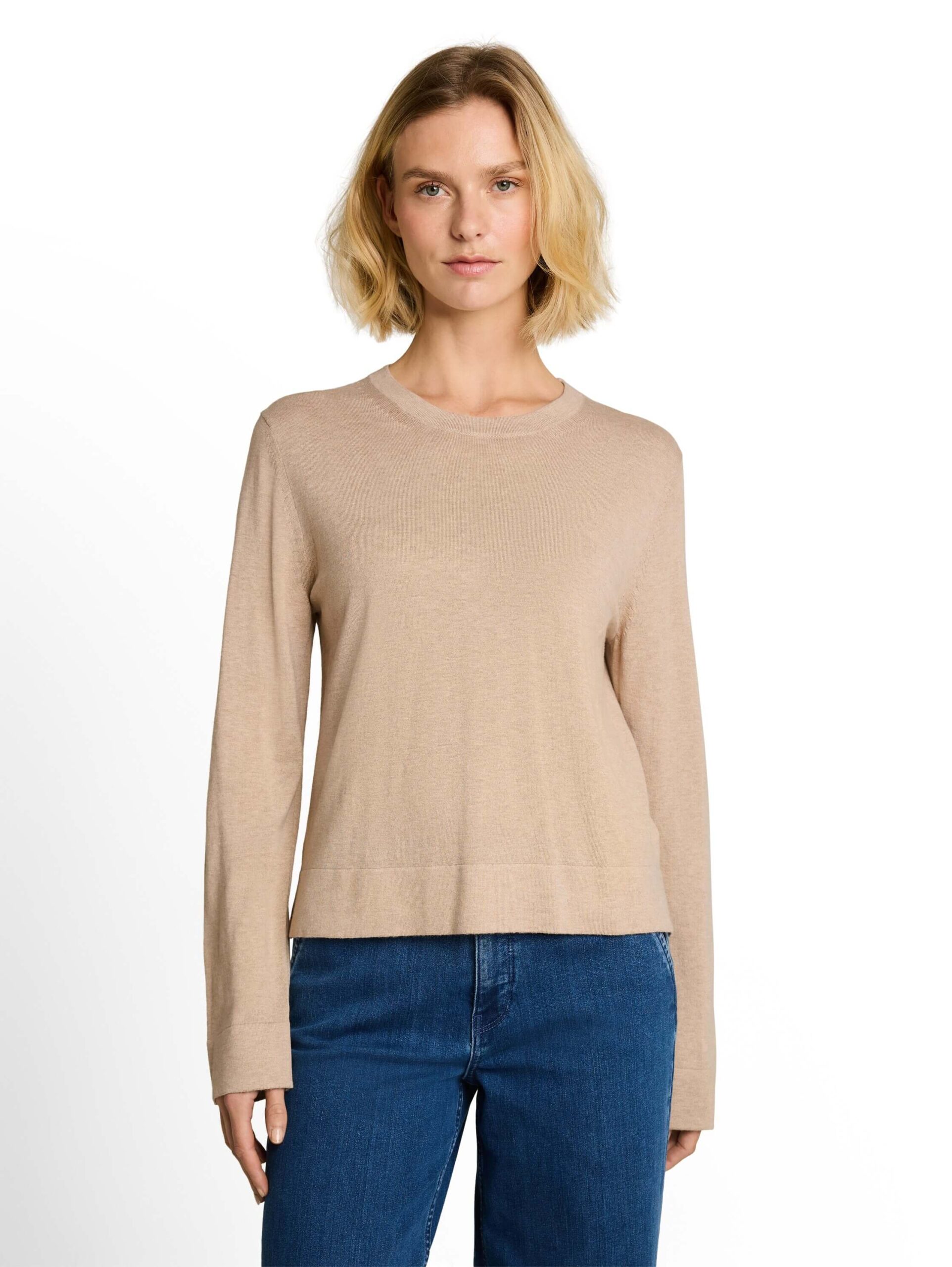 knit silk blend crewneck