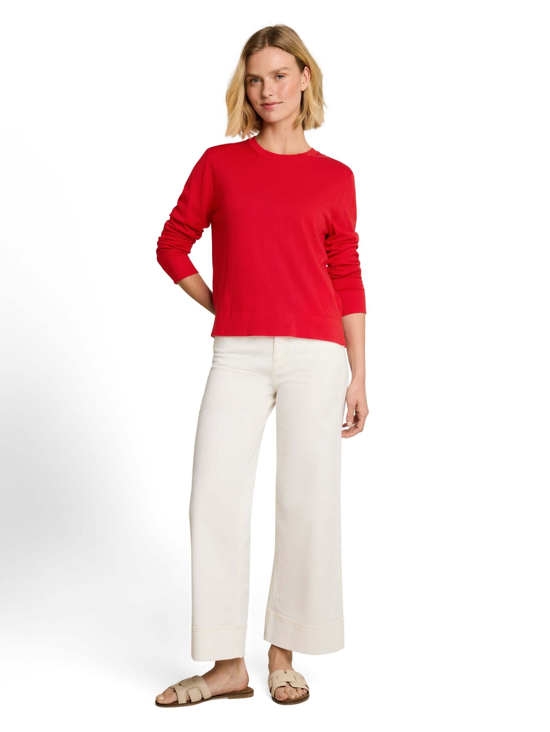 knit silk blend crewneck