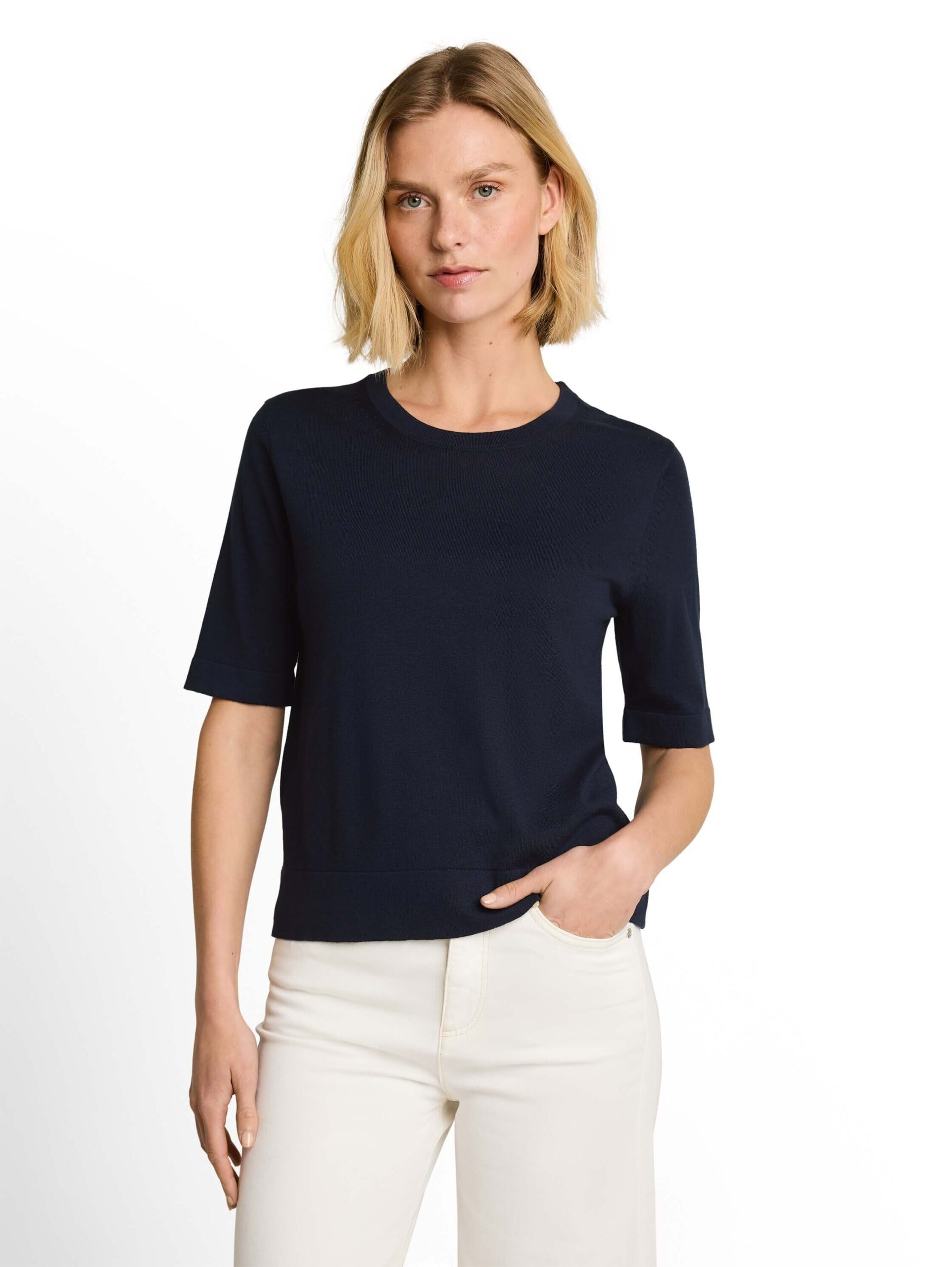 Knit silk blend T-shirt