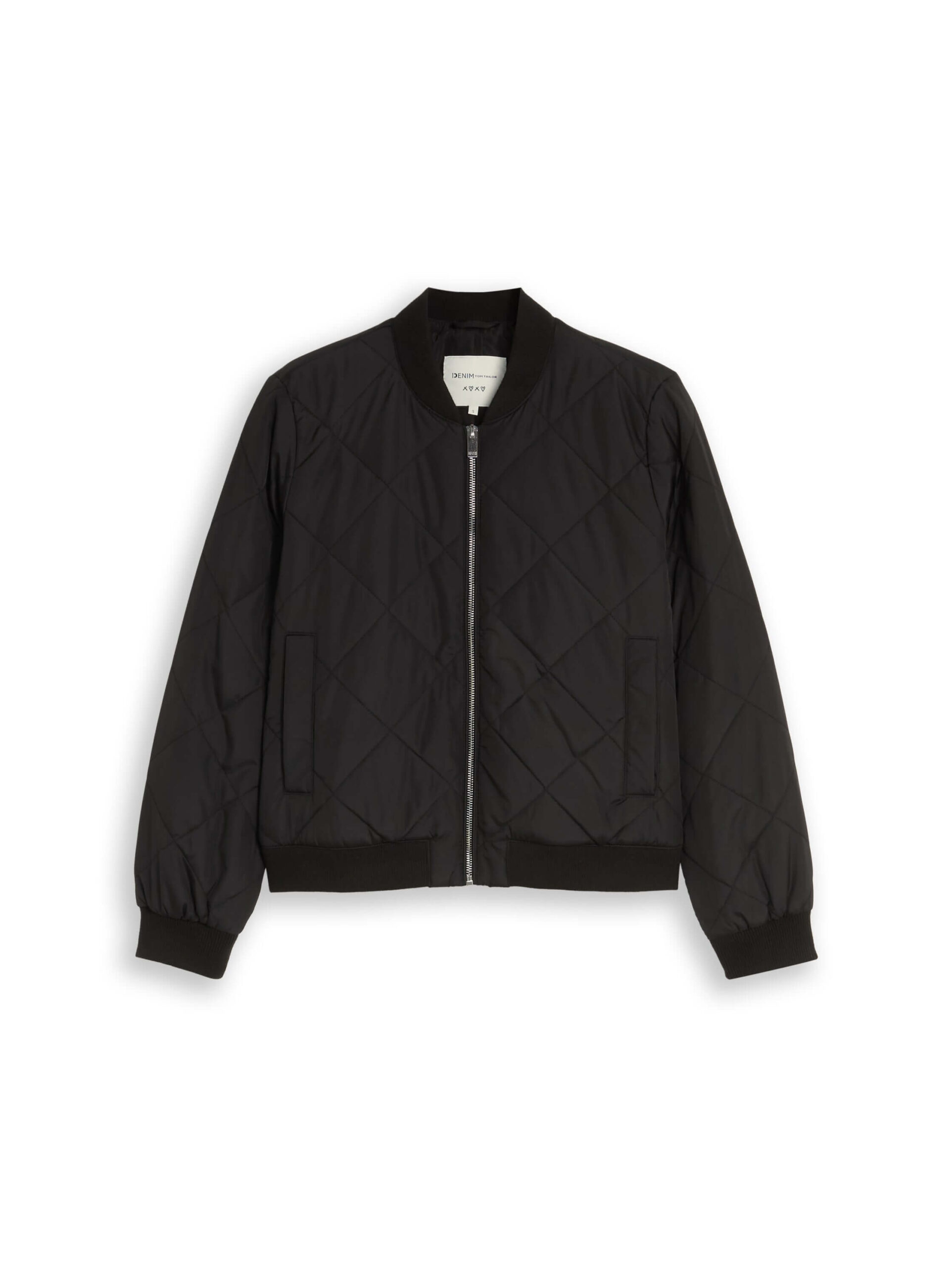 quilted bomber collar jacket