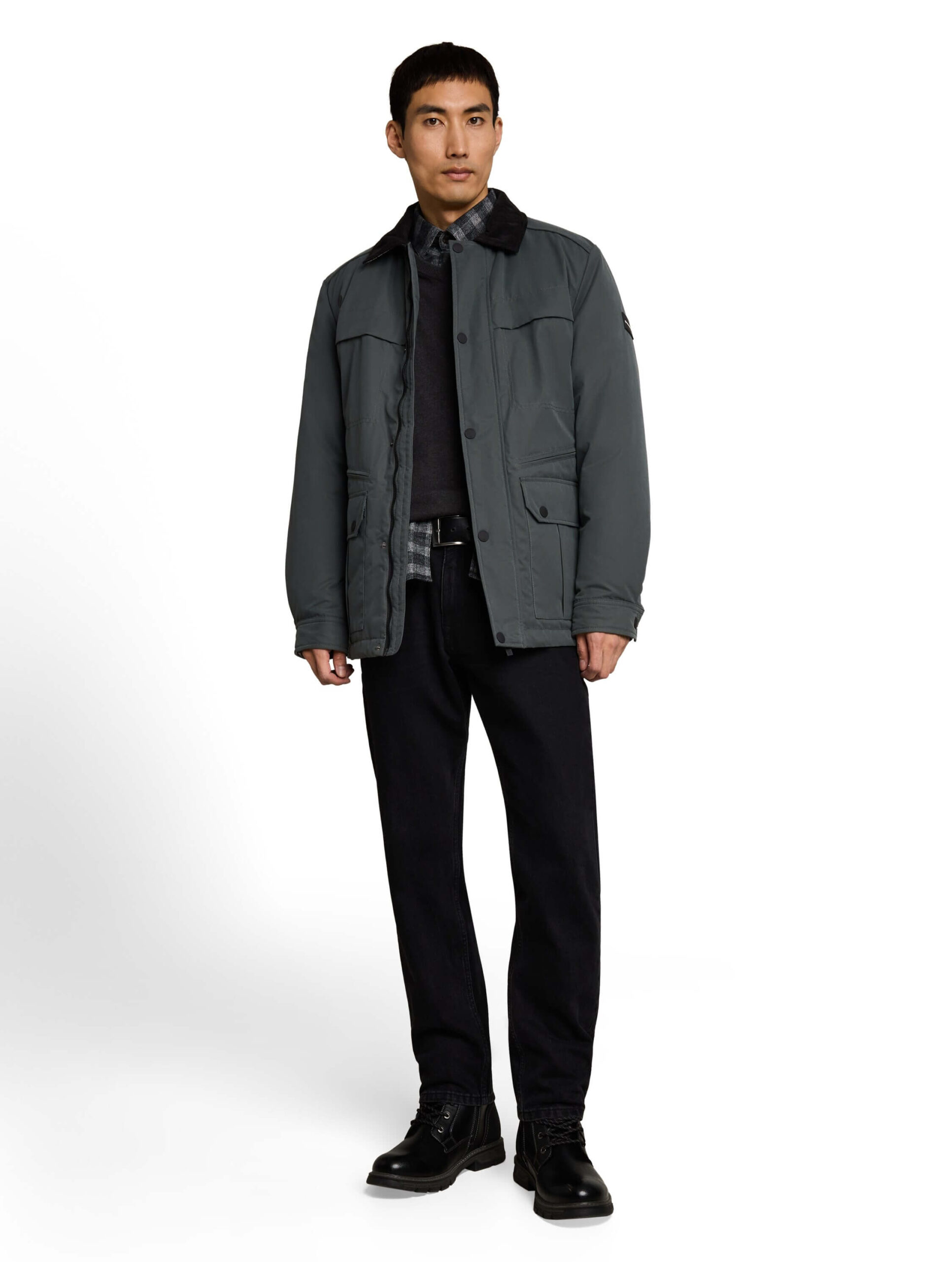 wax coated technical field jacket