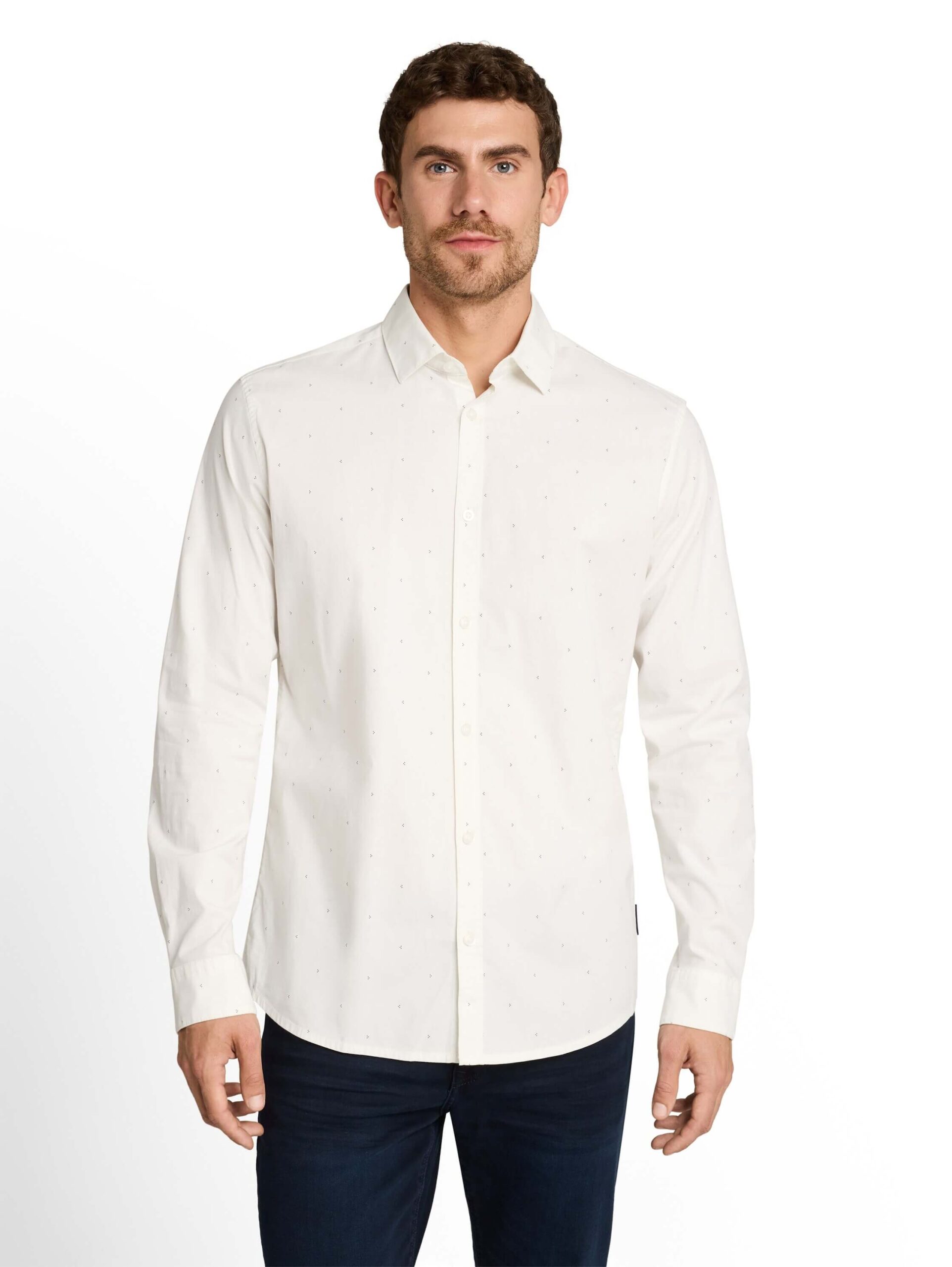 fitted printed stretch shirt