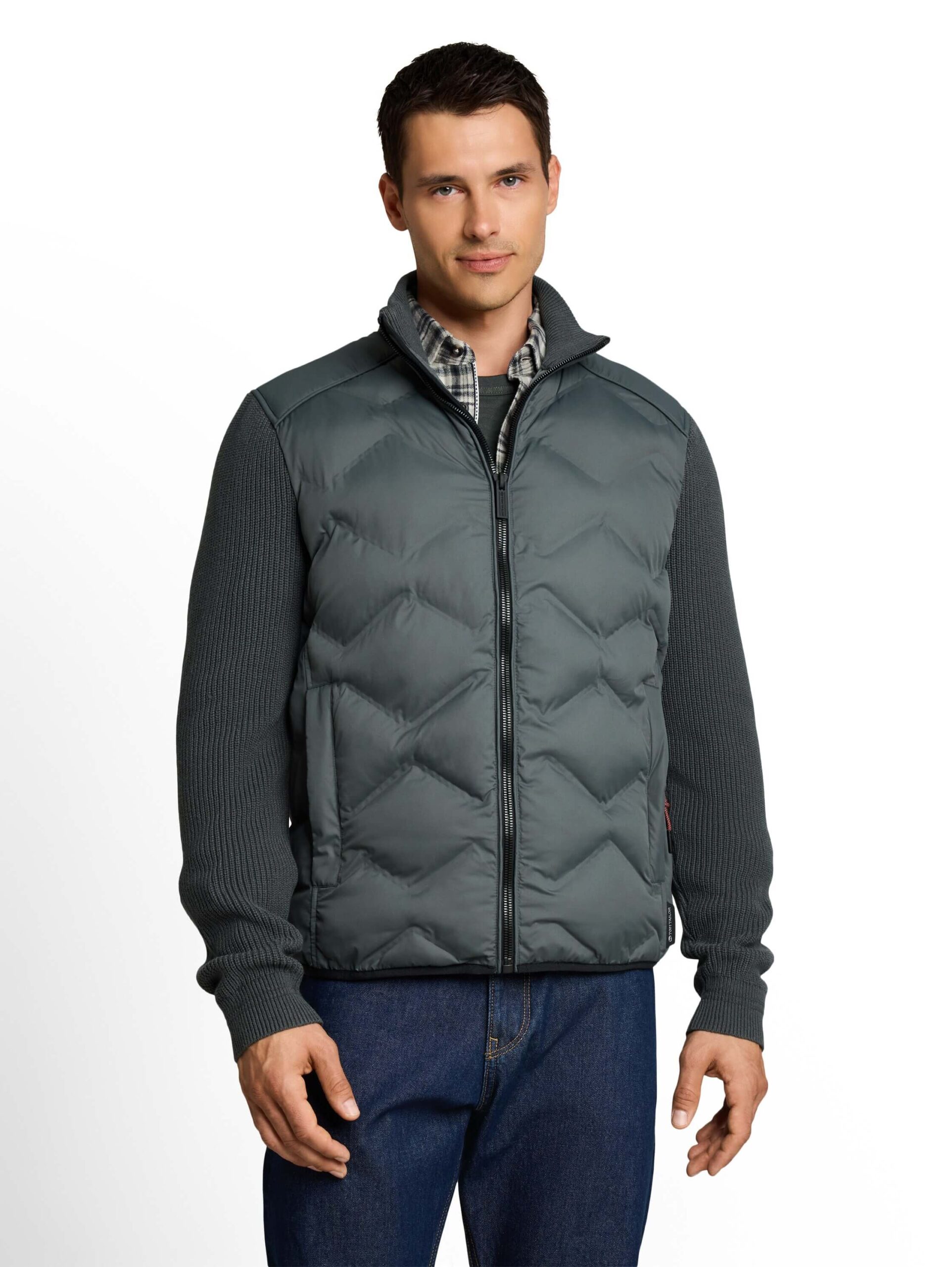 hybrid jacket with knitsleeves