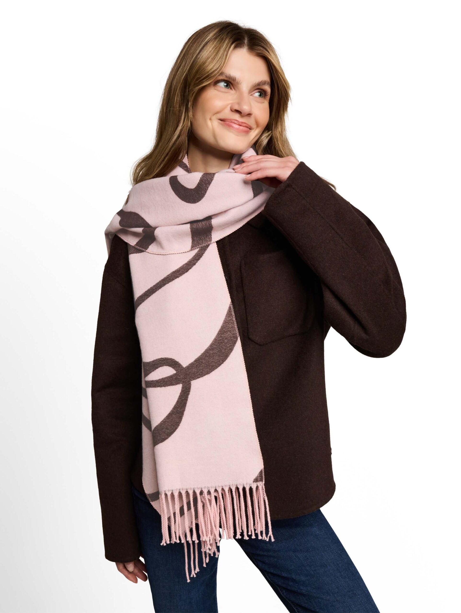 woven scarf with flowers