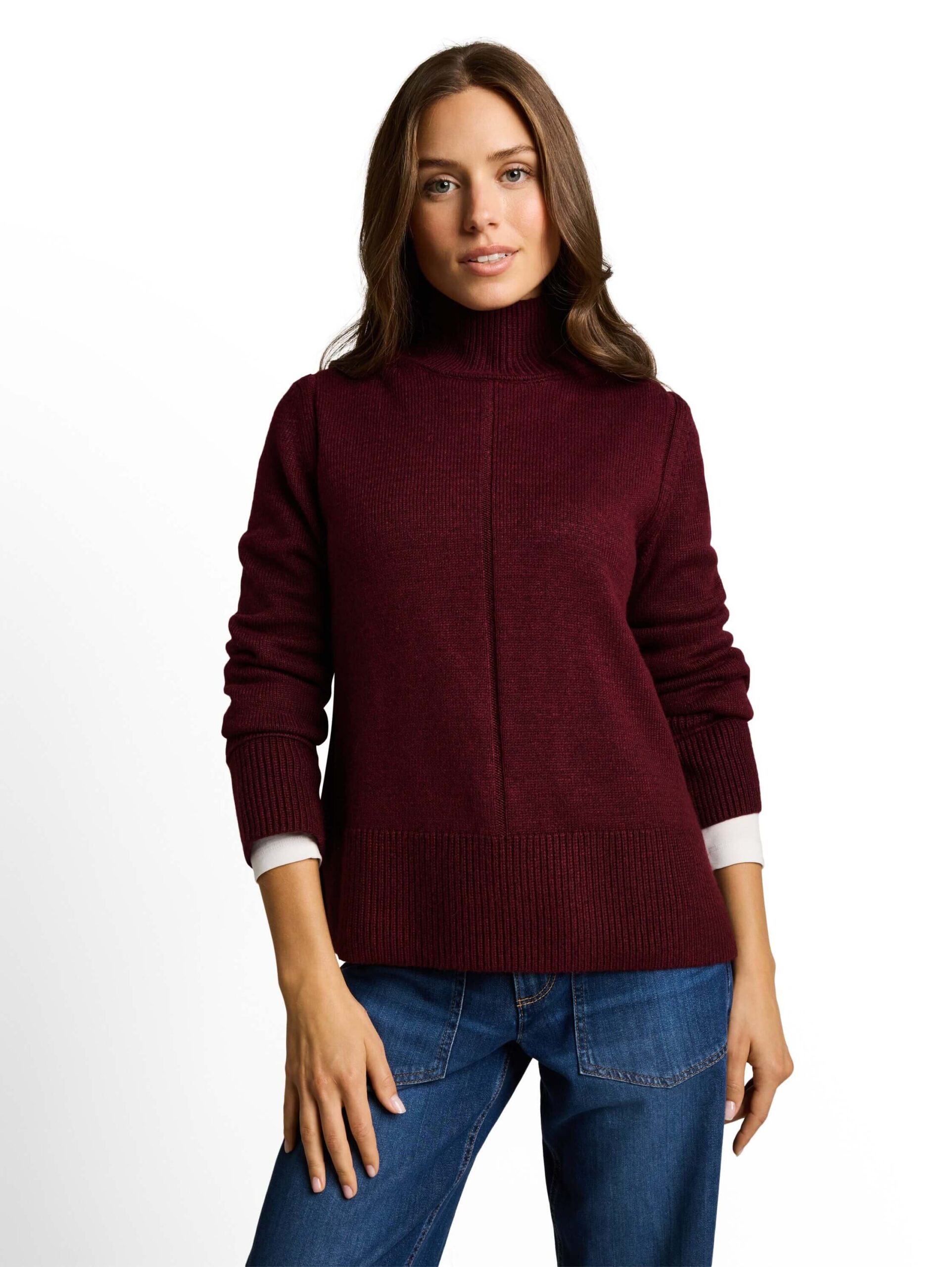 knit cosy mockneck sweater
